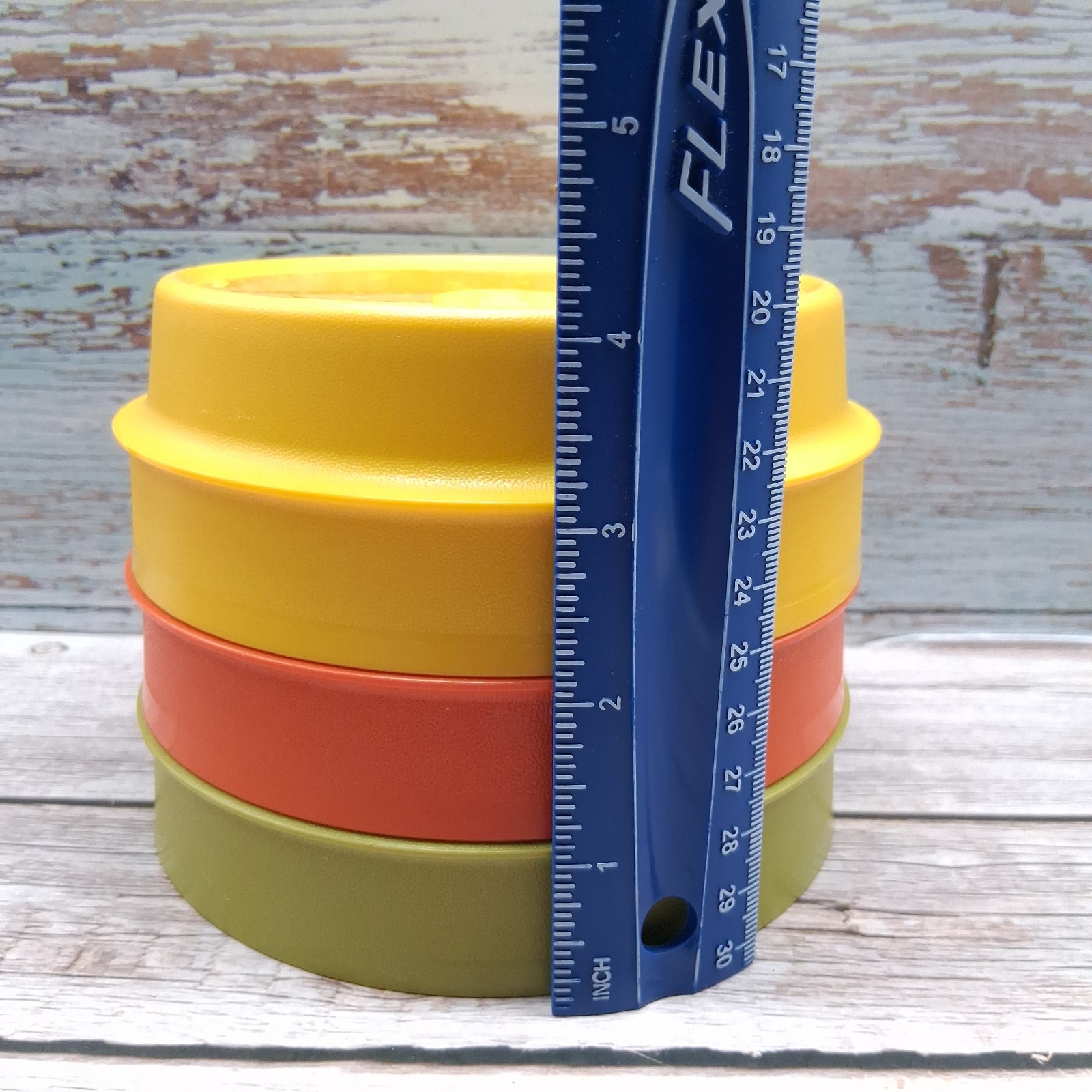 x3 Tupperware Serve Seal Bowls (no lids) #1356 USA Retro 1970’s Harvest Colors
