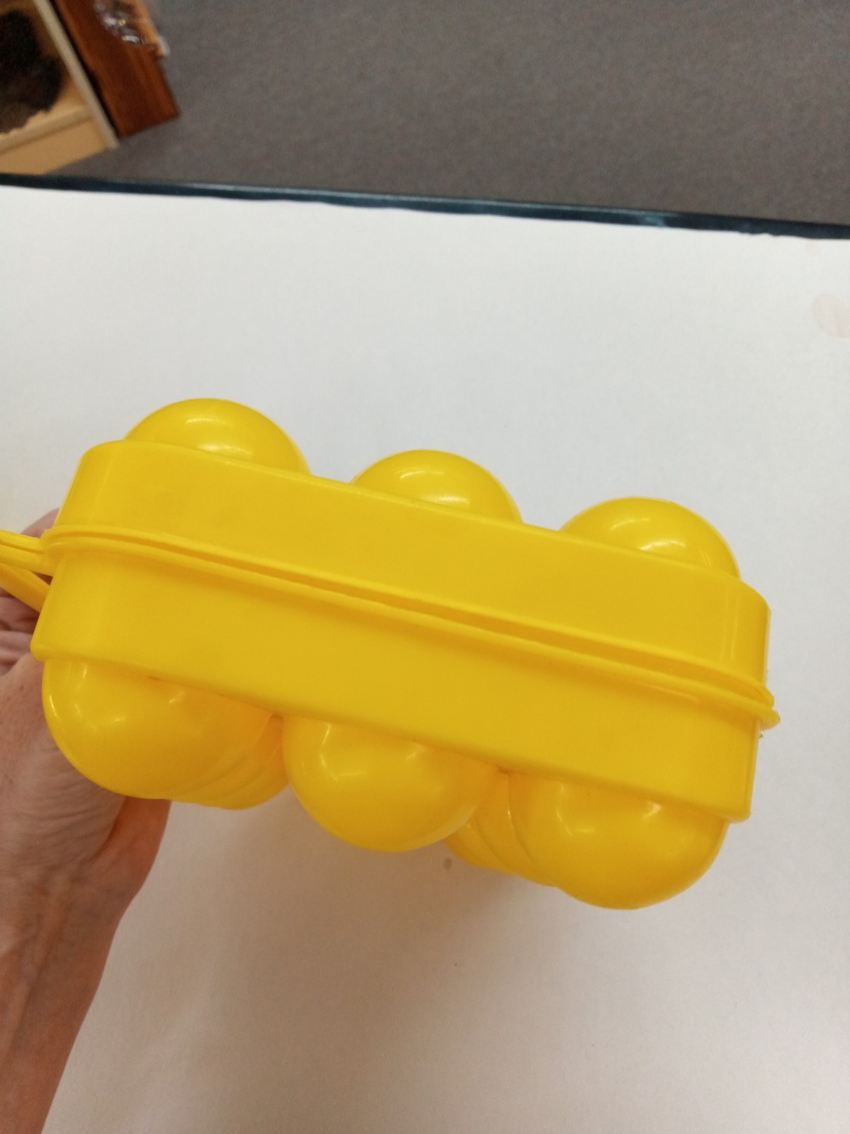 Set of 2 Vintage Plastic Yellow 12 Count Egg Containers