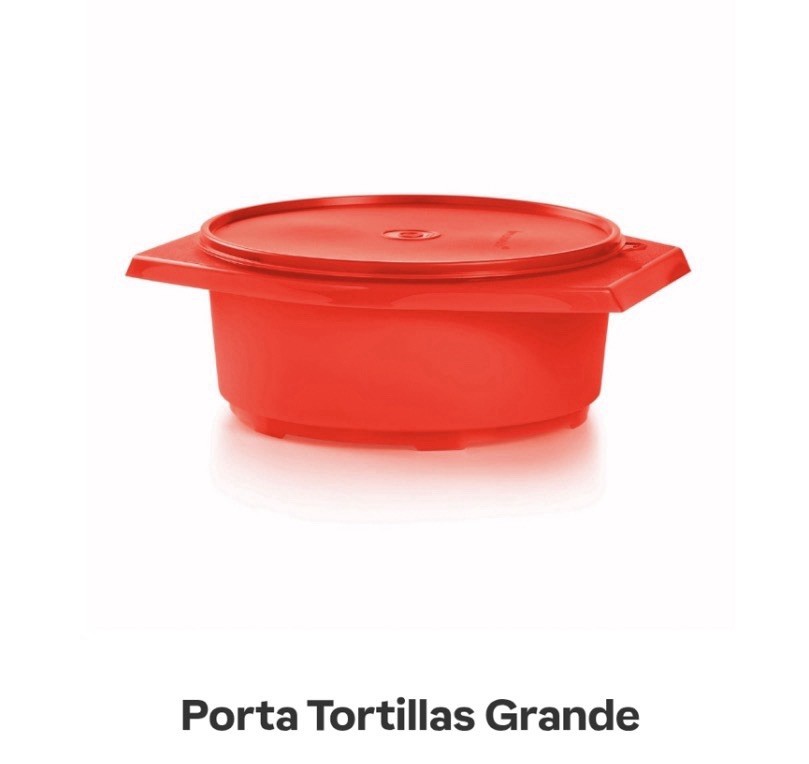 Tupperware Plastic Round Tortilla Keeper, Red Snap Lid, Airtight, 2.8 L