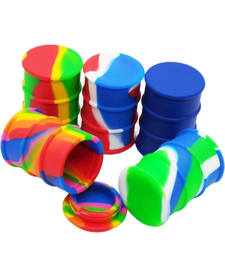 Pack Of (5) 26ml Barrel Silicone Wax Containers, Non-stick Oil Jars, Stash Jar