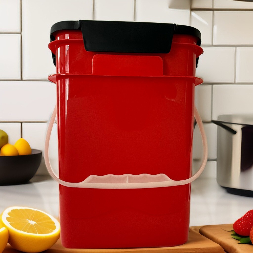 4 Gallon Square Food Grade Bucket Pail with Plastic Handles lids- Made in USA
