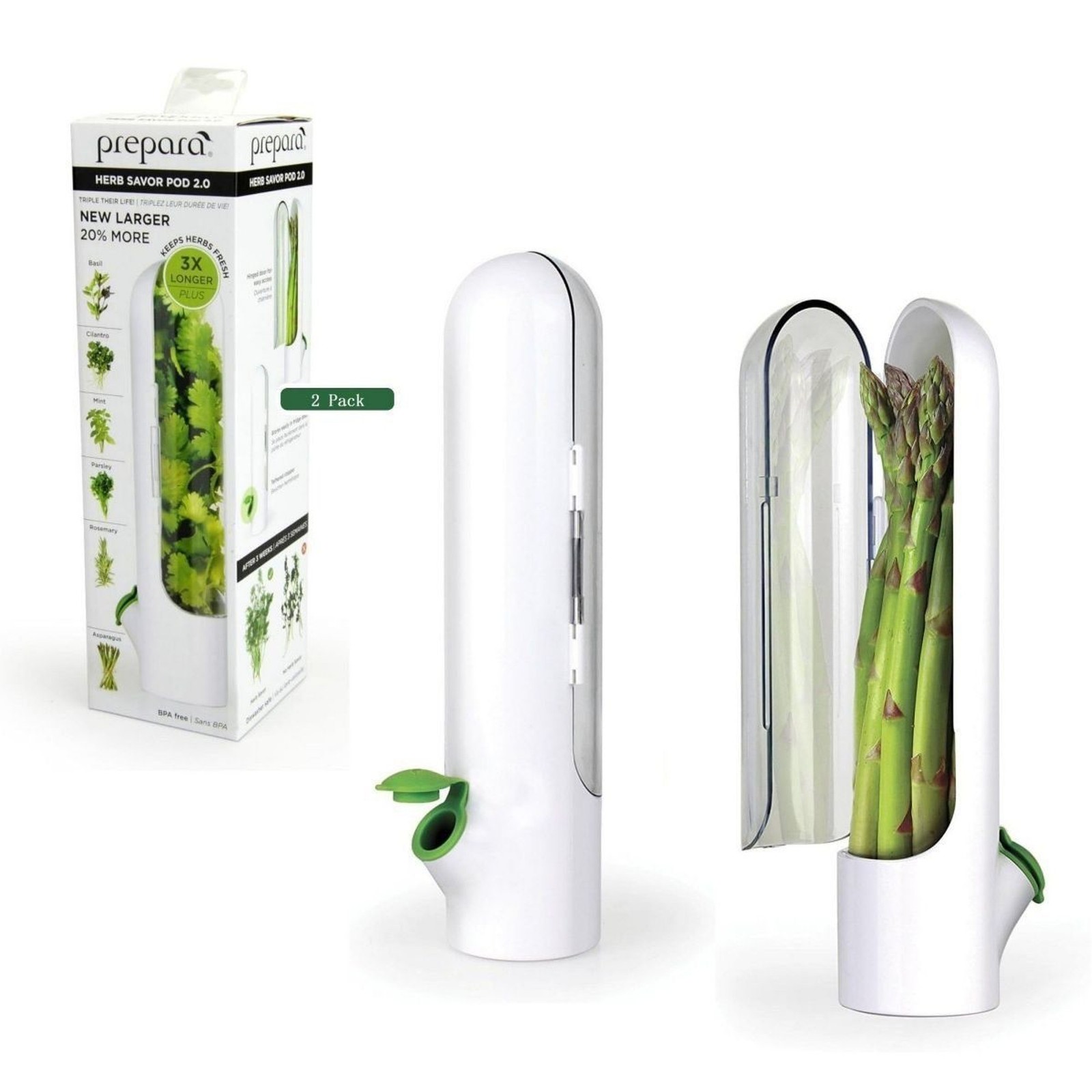 Prepara Herb Savor Pod 2.0 Herb Storage Container – 2 pack