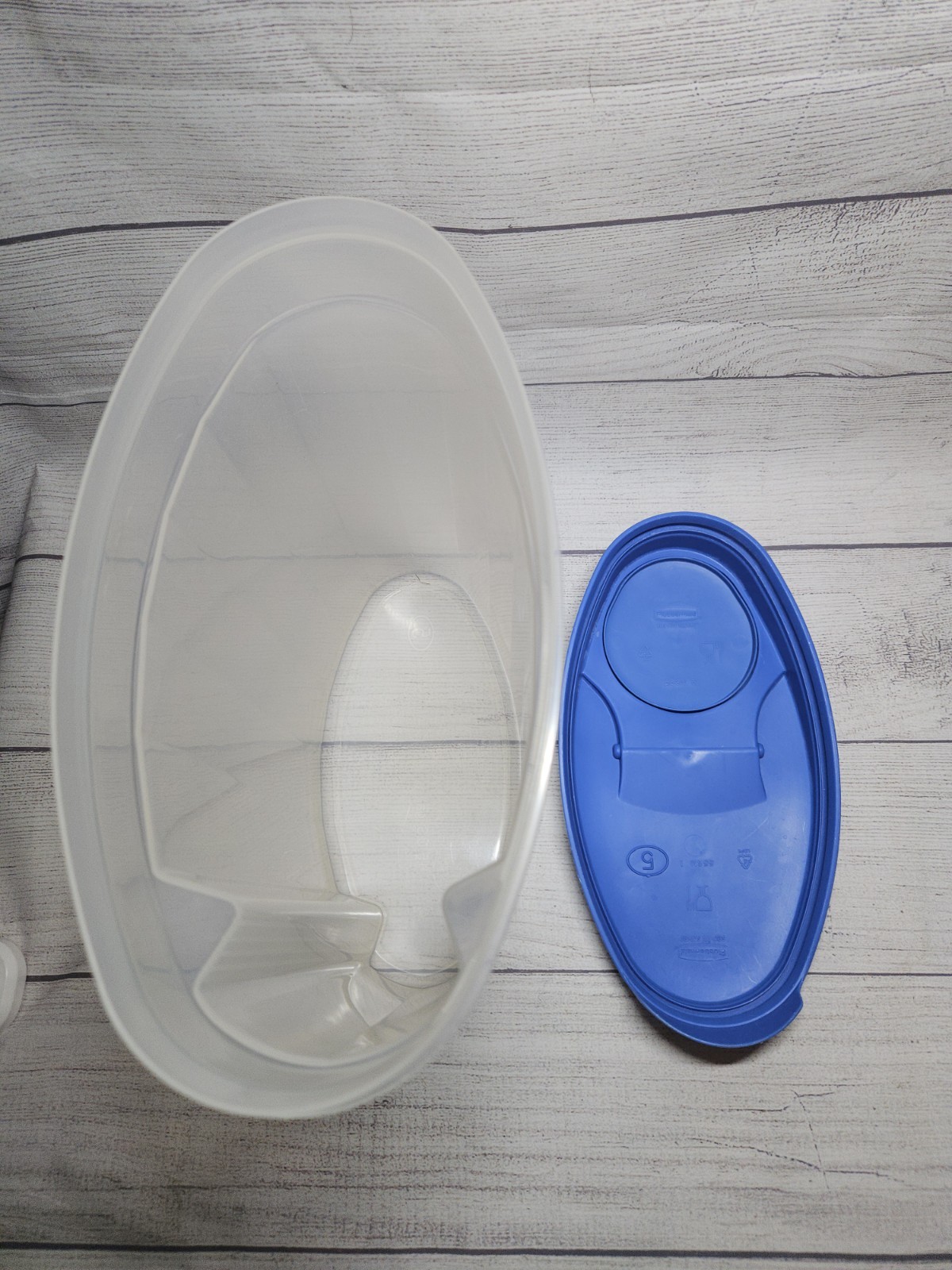 Vtg Rubbermaid Servin Saver Cereal Storage Container 1.5 Gallon BLUE w EZ Lid #5