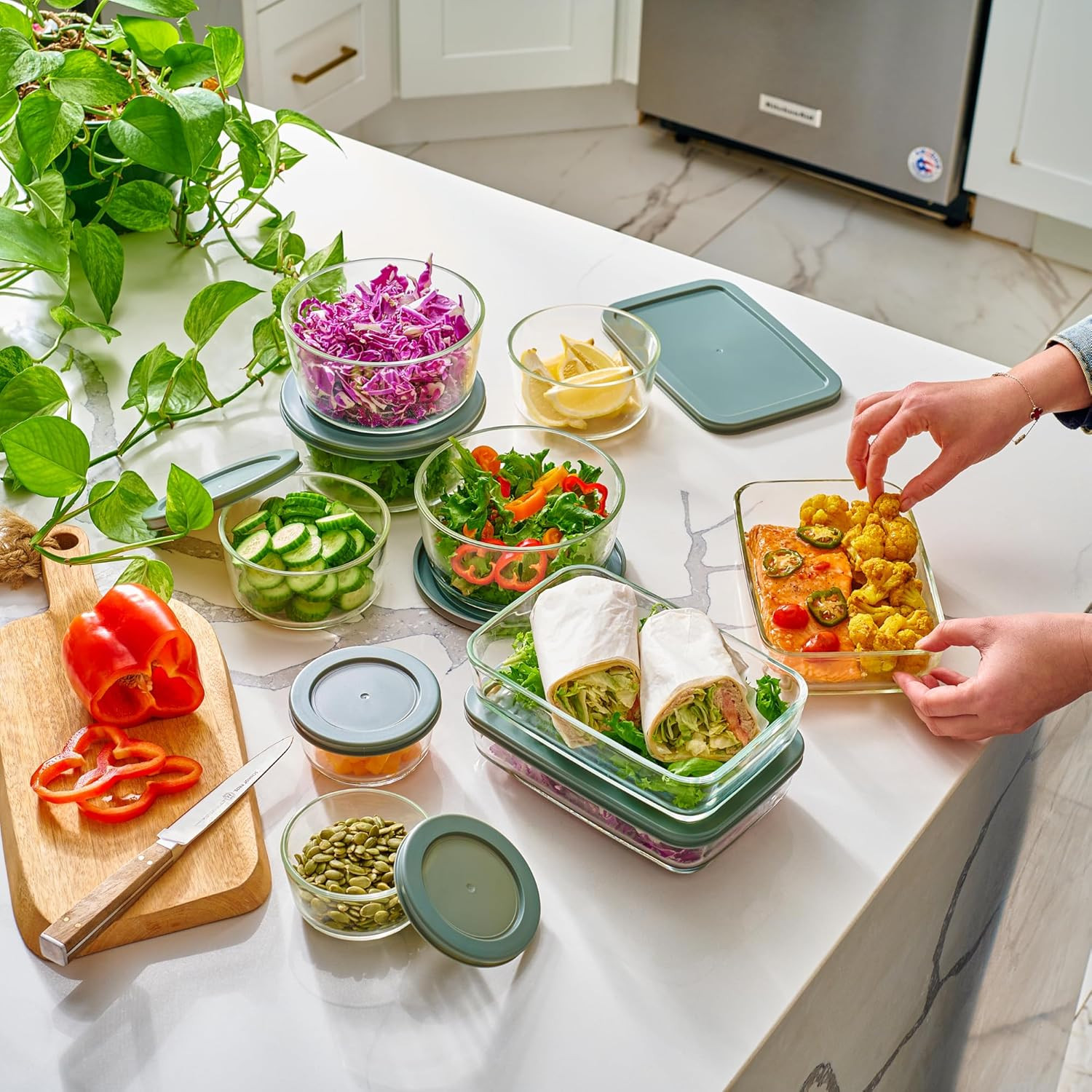 24Pc Set Glass Food Storage Containers & Bowls with Airtight Lids – Leakproof Bp