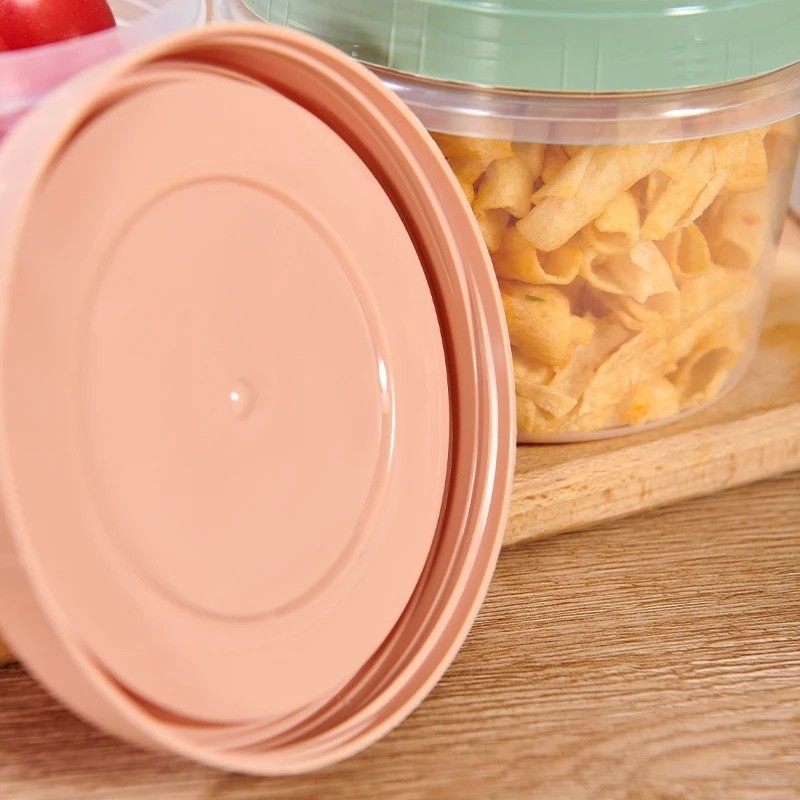 8 Pcs 500ml Round Food Fresh Keeping Box Kitchen Refrigerator Storage AA