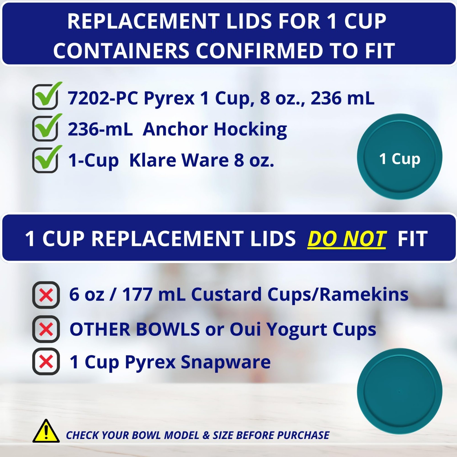 Replacement Lids for 1, 2 & 4 Cup Storage Bowls – Turquoise, Blue, Red – 6 Pack