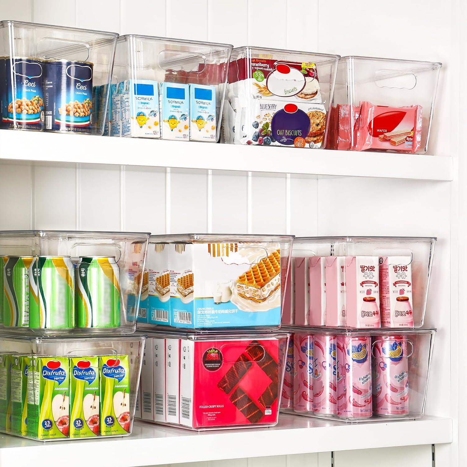Vtopmart 6 Pack Clear Stackable Storage Bins with Lids, Large Plastic Containers