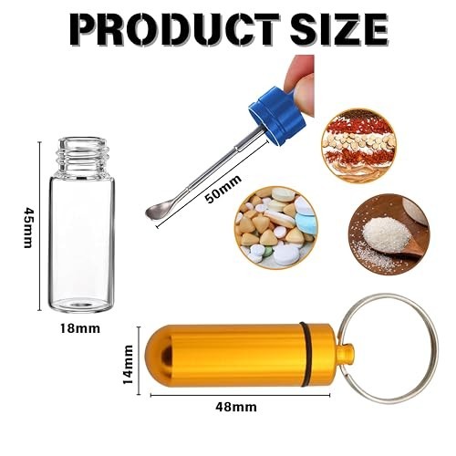 4-Pack Portable Leak-Proof Storage Containers, Mini Glass Cases with Spoons, Wat