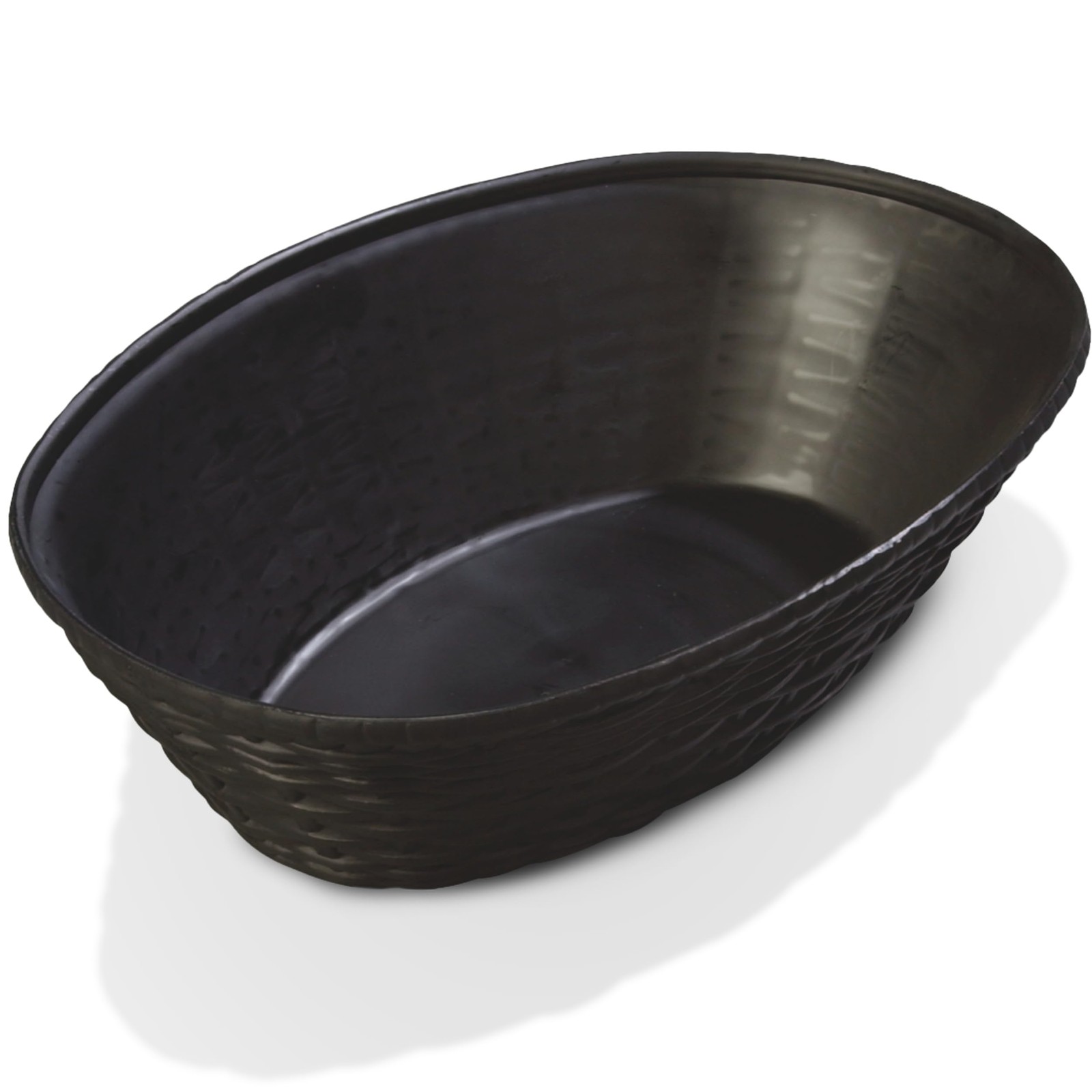 650403 WeaveWear Oval Serving Basket, 9″ x 6″, Black