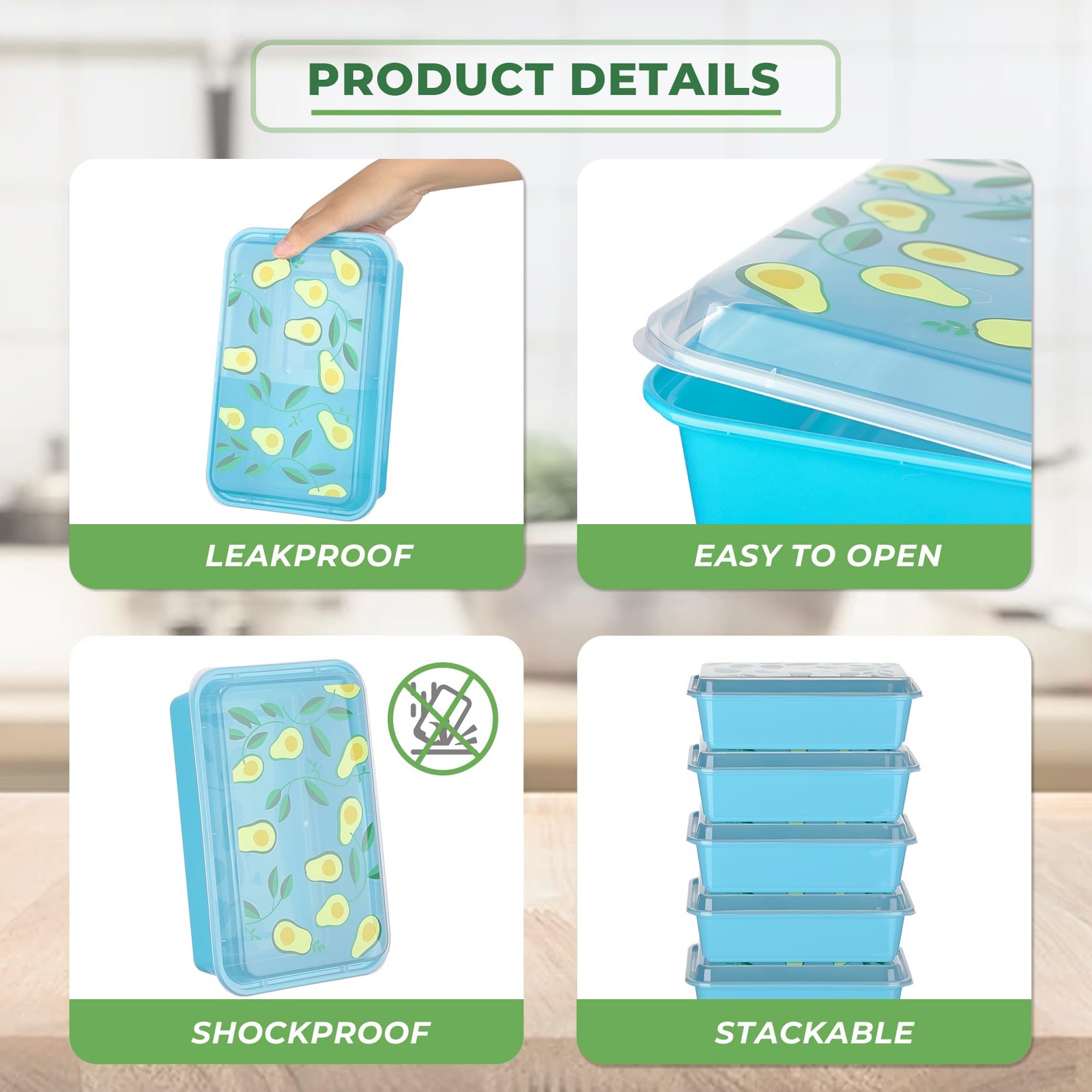 10 Pack 42 oz Meal Prep Containers, Reusable Plastic Food Prep Storage Contai…