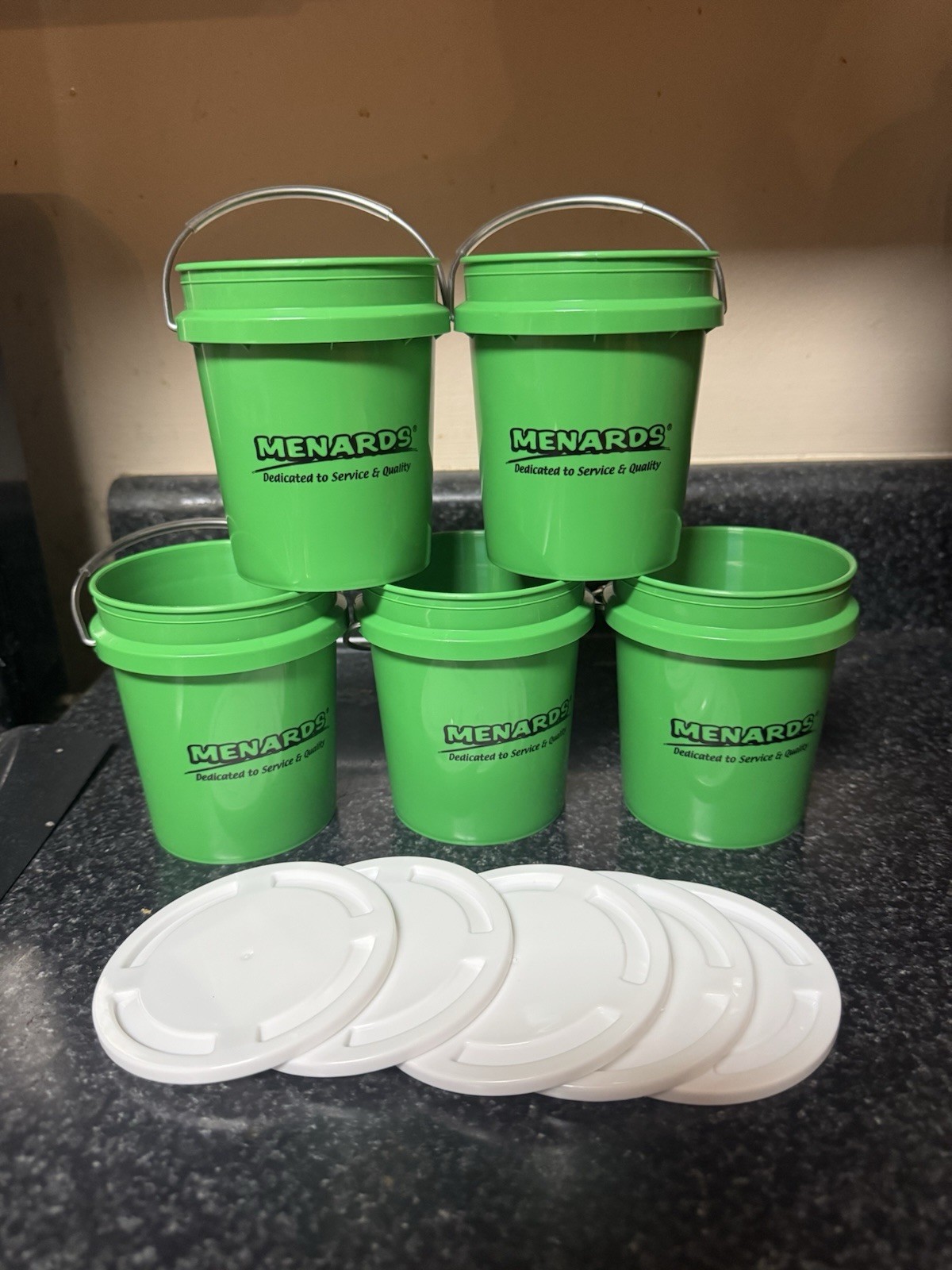 Menards 400mL Mini Bucket – Set Of 5 With Lids