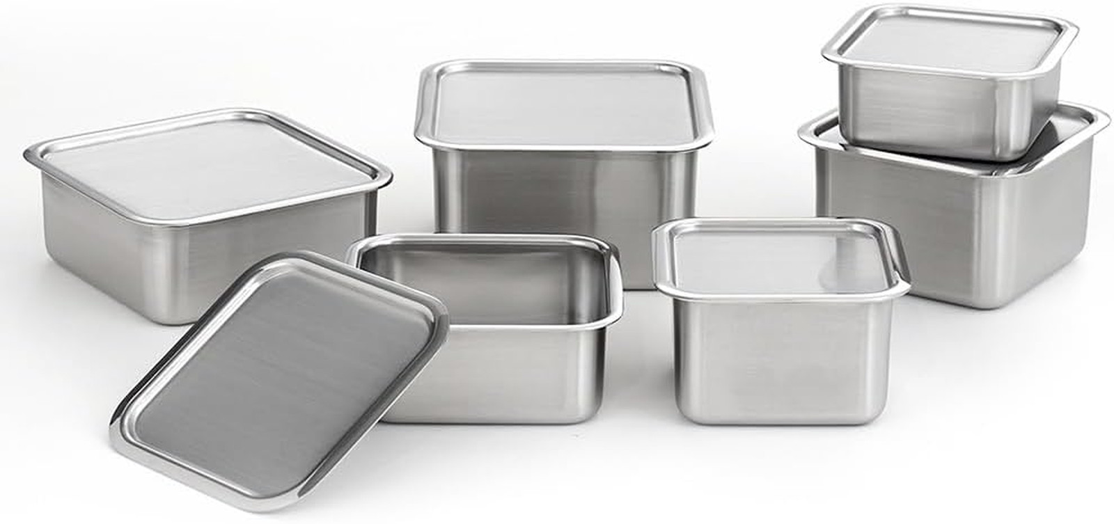 Cube 6PCS Set Stainless Steel Food Storage Containers with Lids with 3 Net Kitch