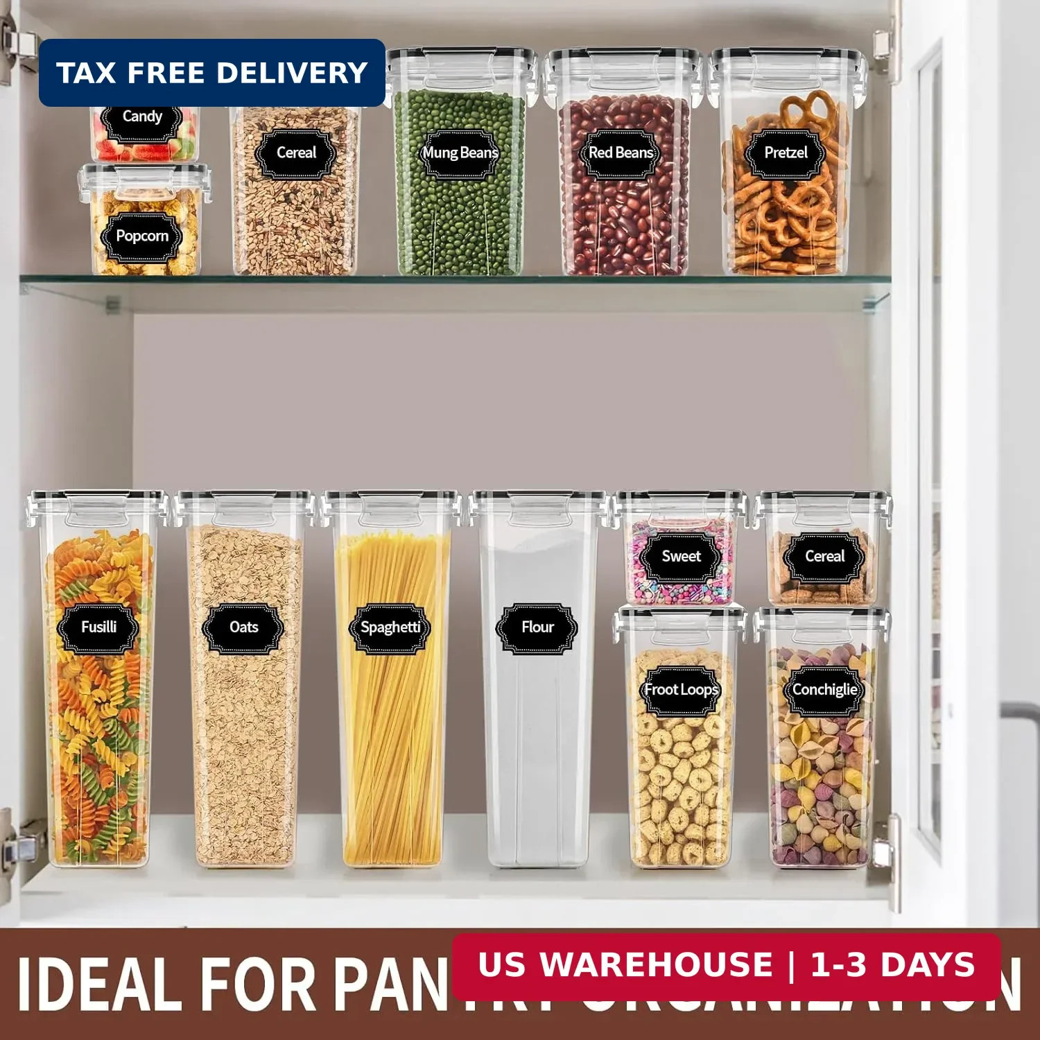 PRAKI Airtight Food Storage Containers Set with Lids – 24 PCS, BPA Free Kitchen