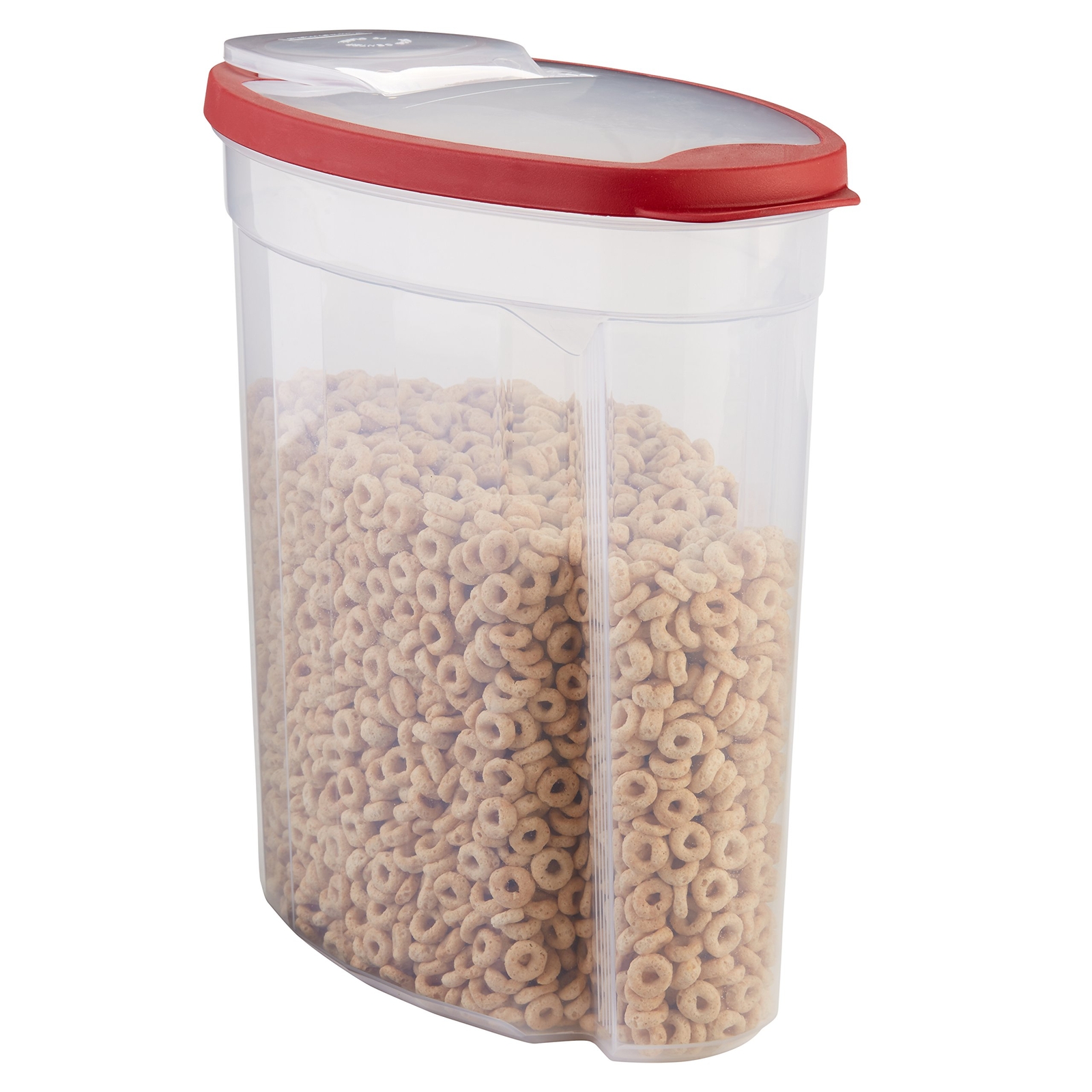 1.5 Gallon Clear Cereal Container with Red Lid Food Storage Bulk Foods Keeper