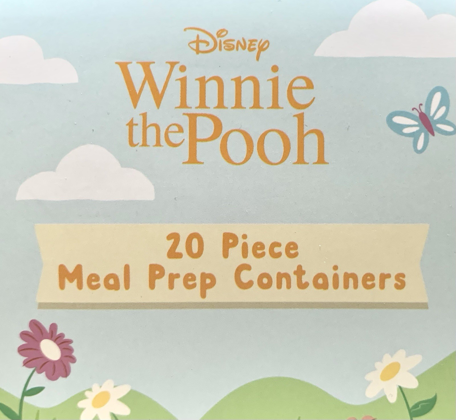 NEW Disney Winnie the Pooh / Butterflies 20pc Clear Meal Prep Storage Containers