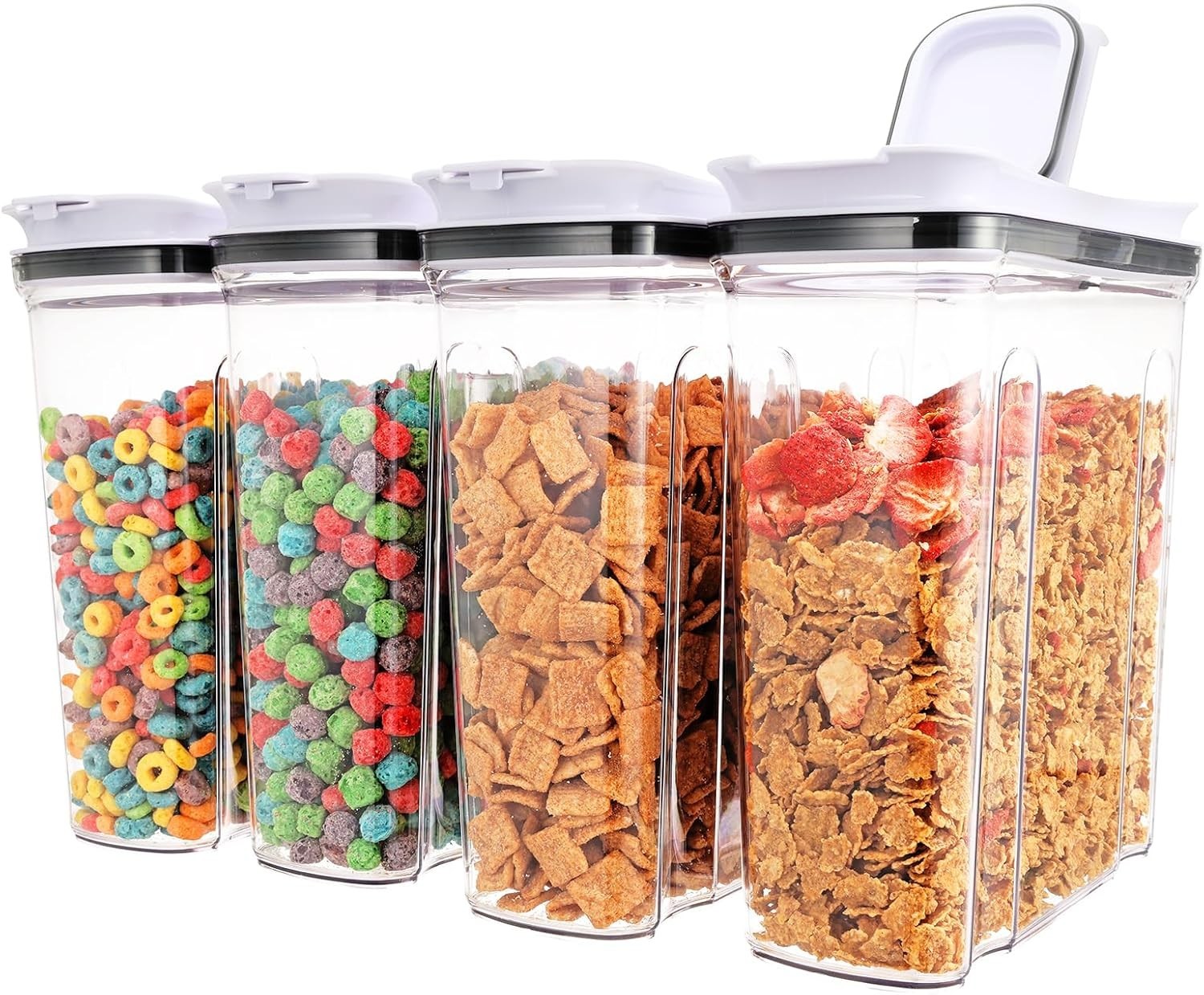 Plastic Pantry Canisters Set – Rice, Cereal, Flour, Sugar