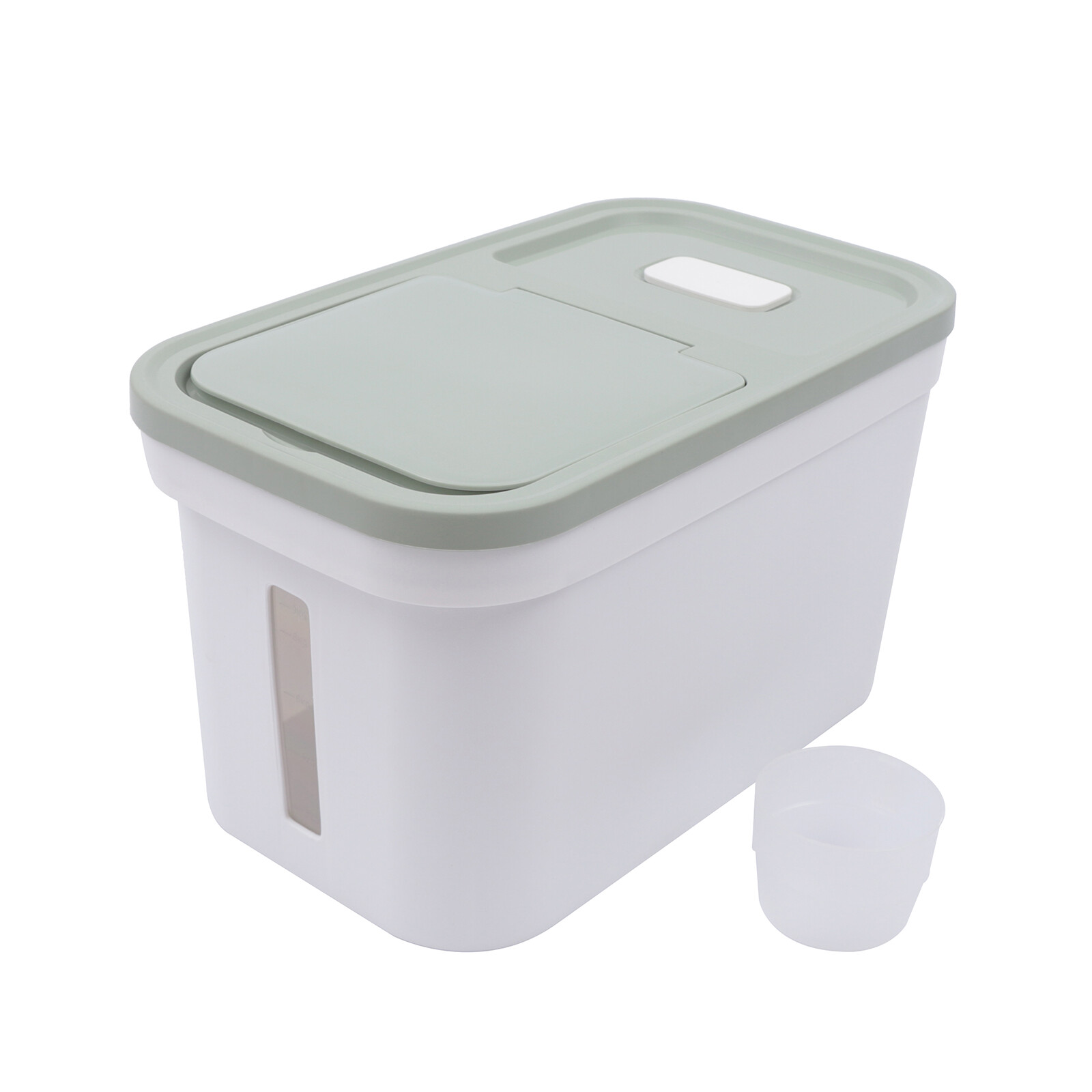 Storage Container Measuring Cup 20Lbs Airtight Flour Grain Storage Bucket