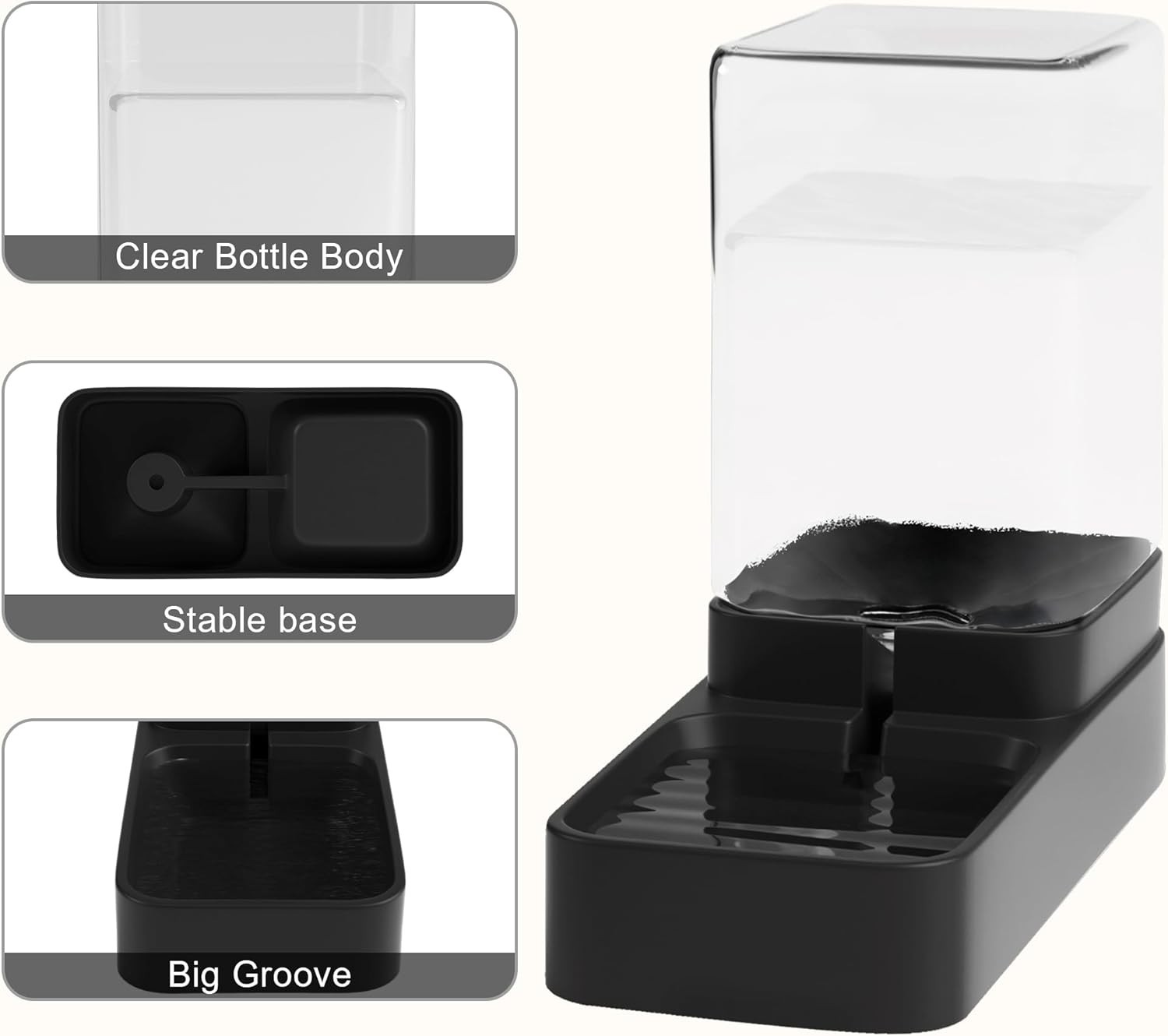 Automatic Cat Feeder and Water Dispenser in Set with Pet Food Bowl,Gravity Dog W