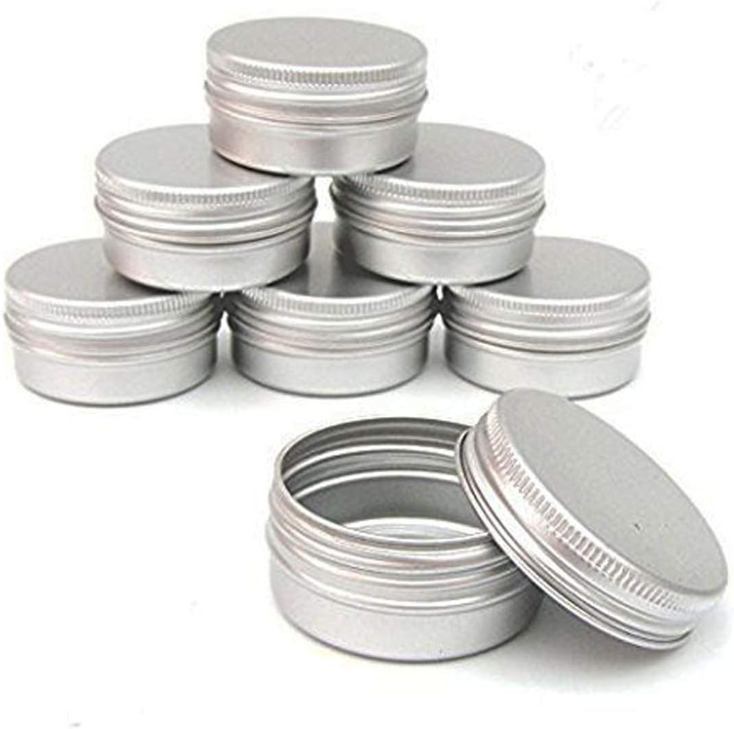 6-Packs 3 Oz Screw Top Metal Tins Aluminum Tin Cans Gram Jar,90Ml Empty Slip Sli