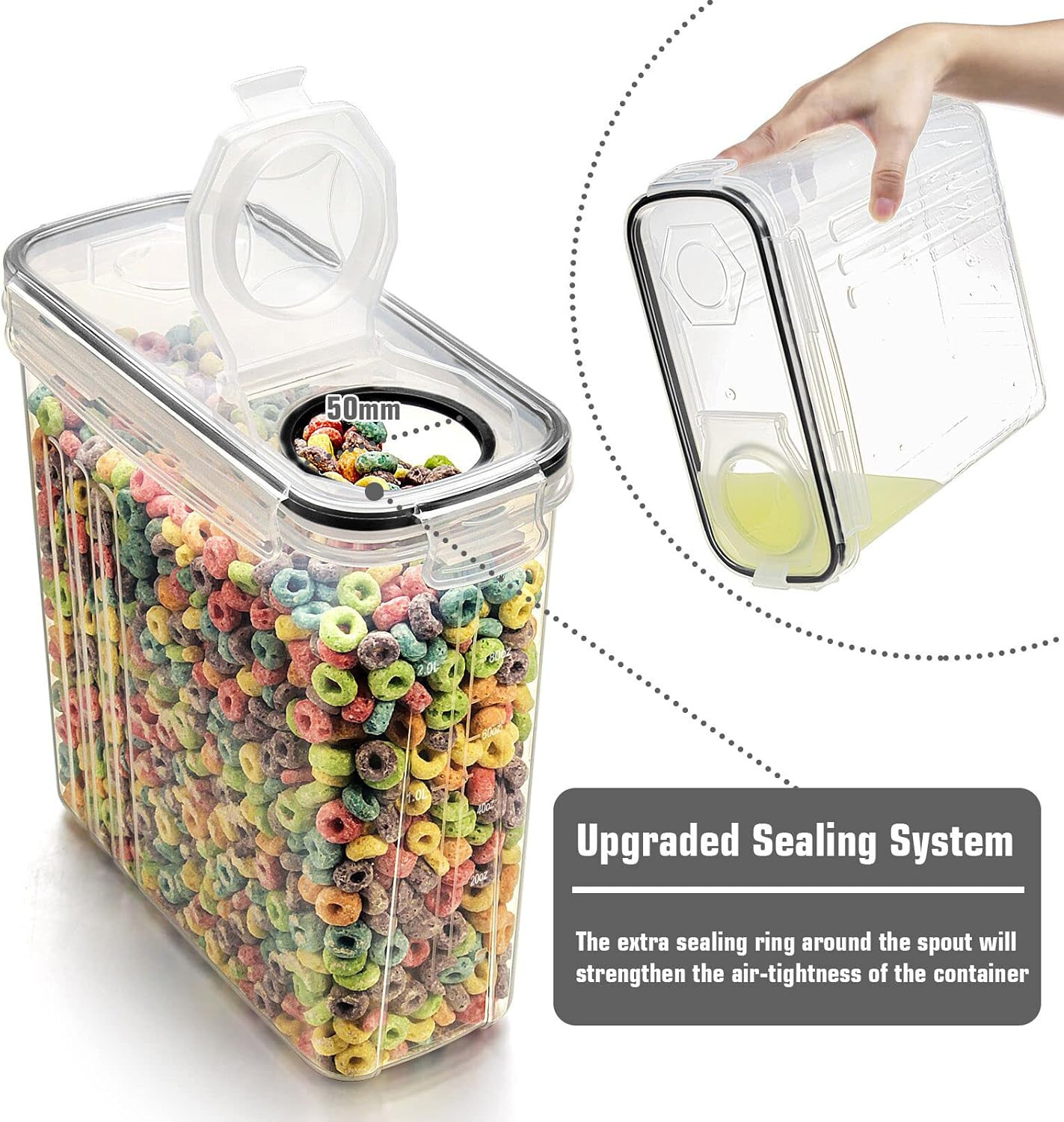 Cereal & Dry Food Storage Containers, Airtight Cereal Storage Containers Set of