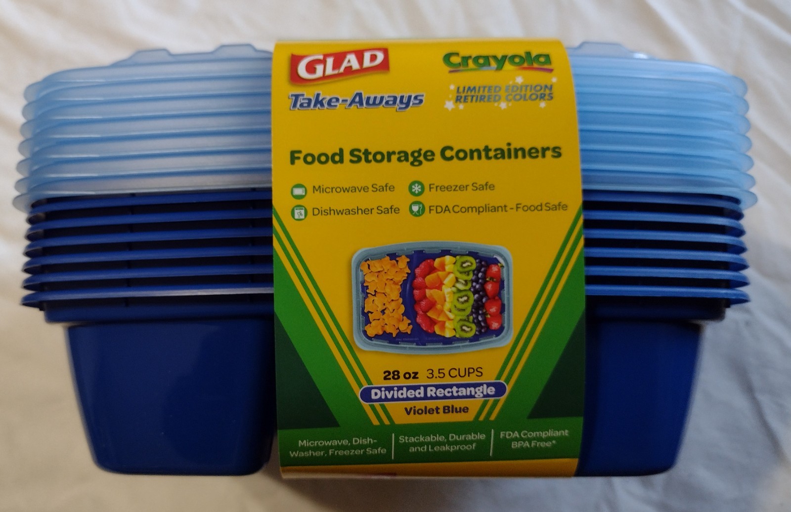 Limited Edition Crayola Retired Colors Glad Take-Away Food Storage Containers