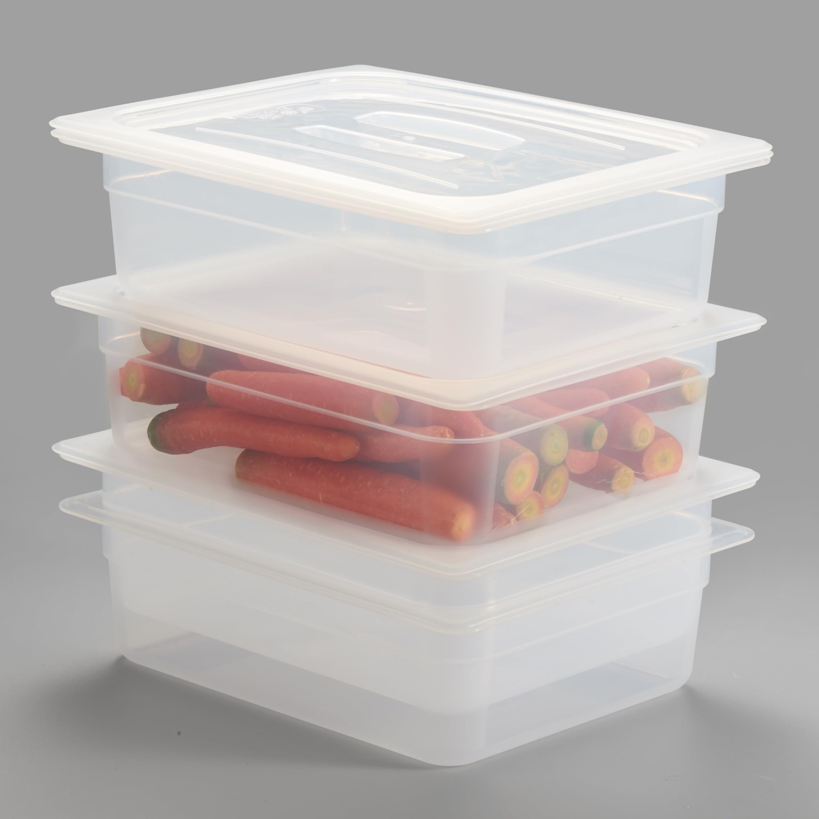 4 Pack Translucent Food Pan With Lid Half Size 6″ Deep Nsf Listed Commercialgrad