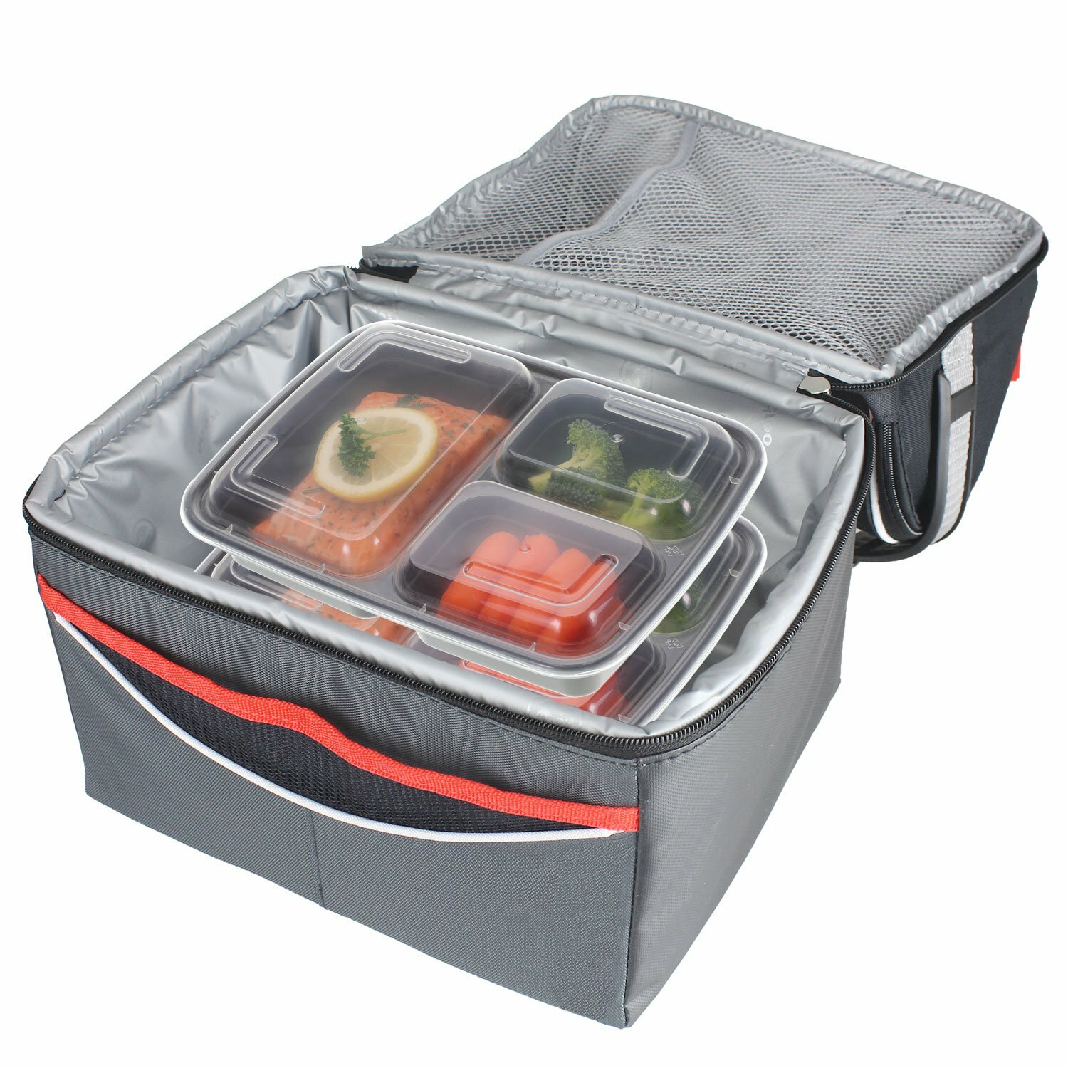 Meal Prep Containers 21-Pack 3 Compartment Lids Food Storage Bento Box BPA Free