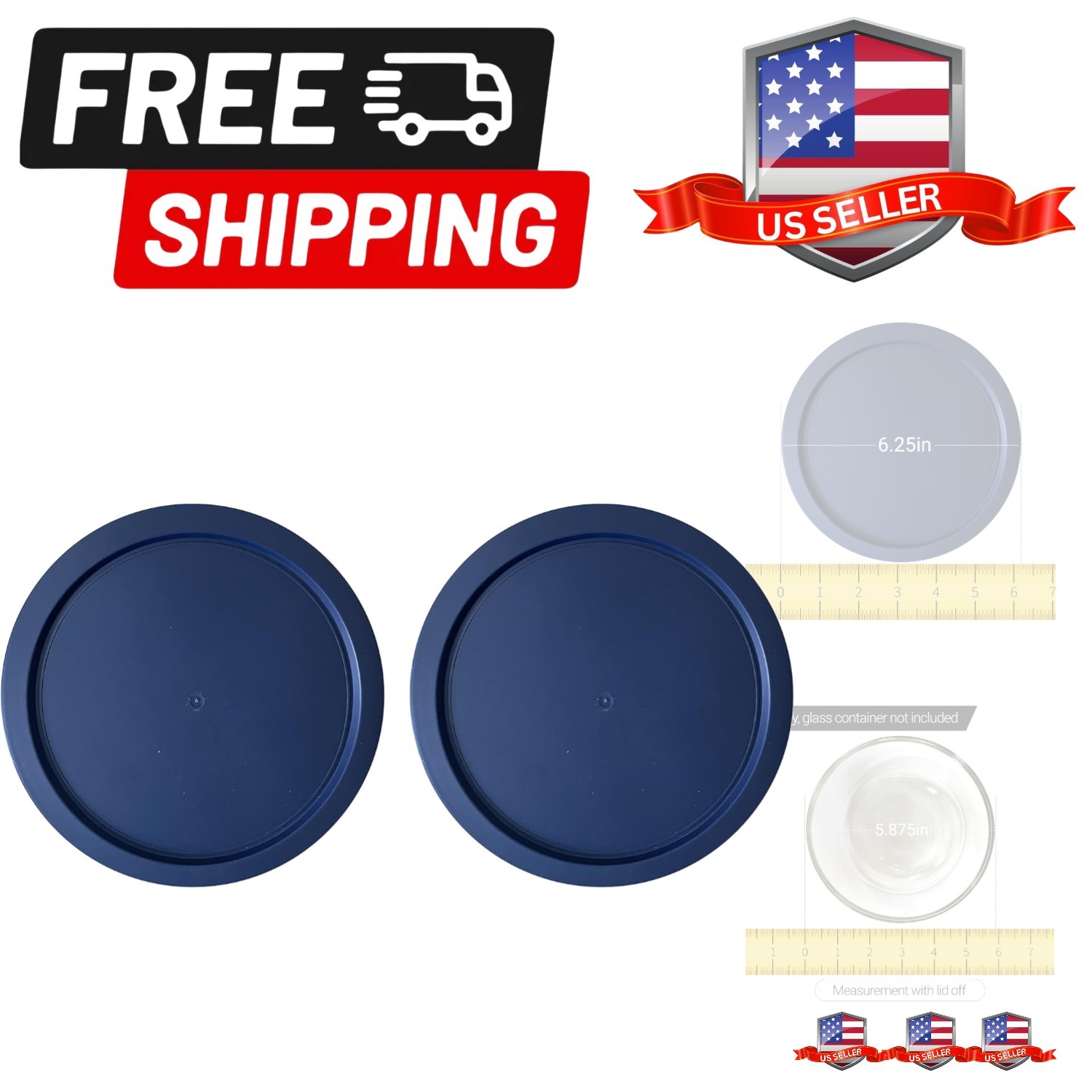 Replacement Lids for Pyrex 4-Cup Glass Food Storage Container Bowls, 6-Inch P…