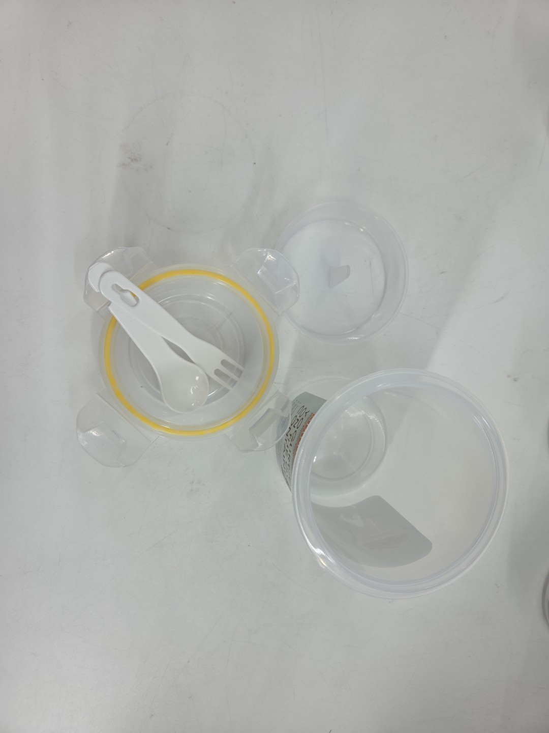 (Lot Of 4) Stay Fresh Yogurt Cereal On The Go Containers W/ Mini Fork Spoon