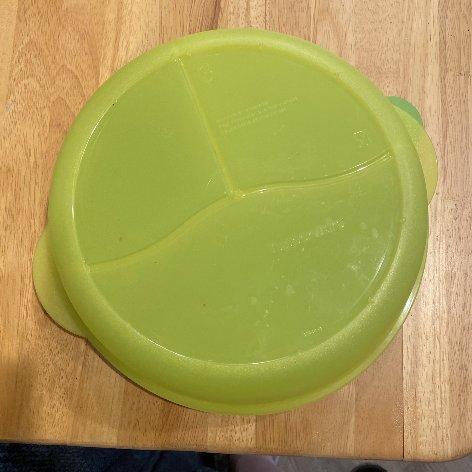 Tupperware CrystalWave Microwave Divided Dish 3 Section Container 1 #3284c3 10″