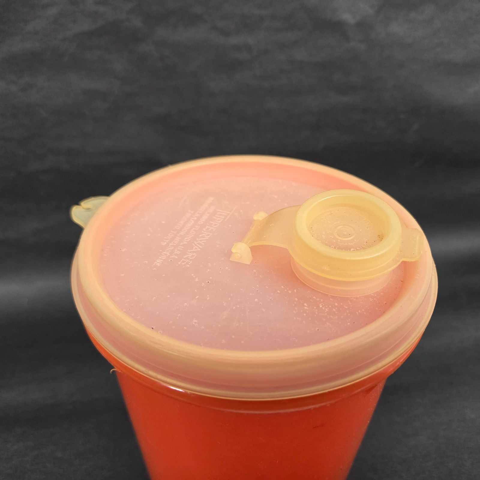 Tupperware Canister Pitcher Orange 321-6 Pour Spout Lid Sheer 563-17