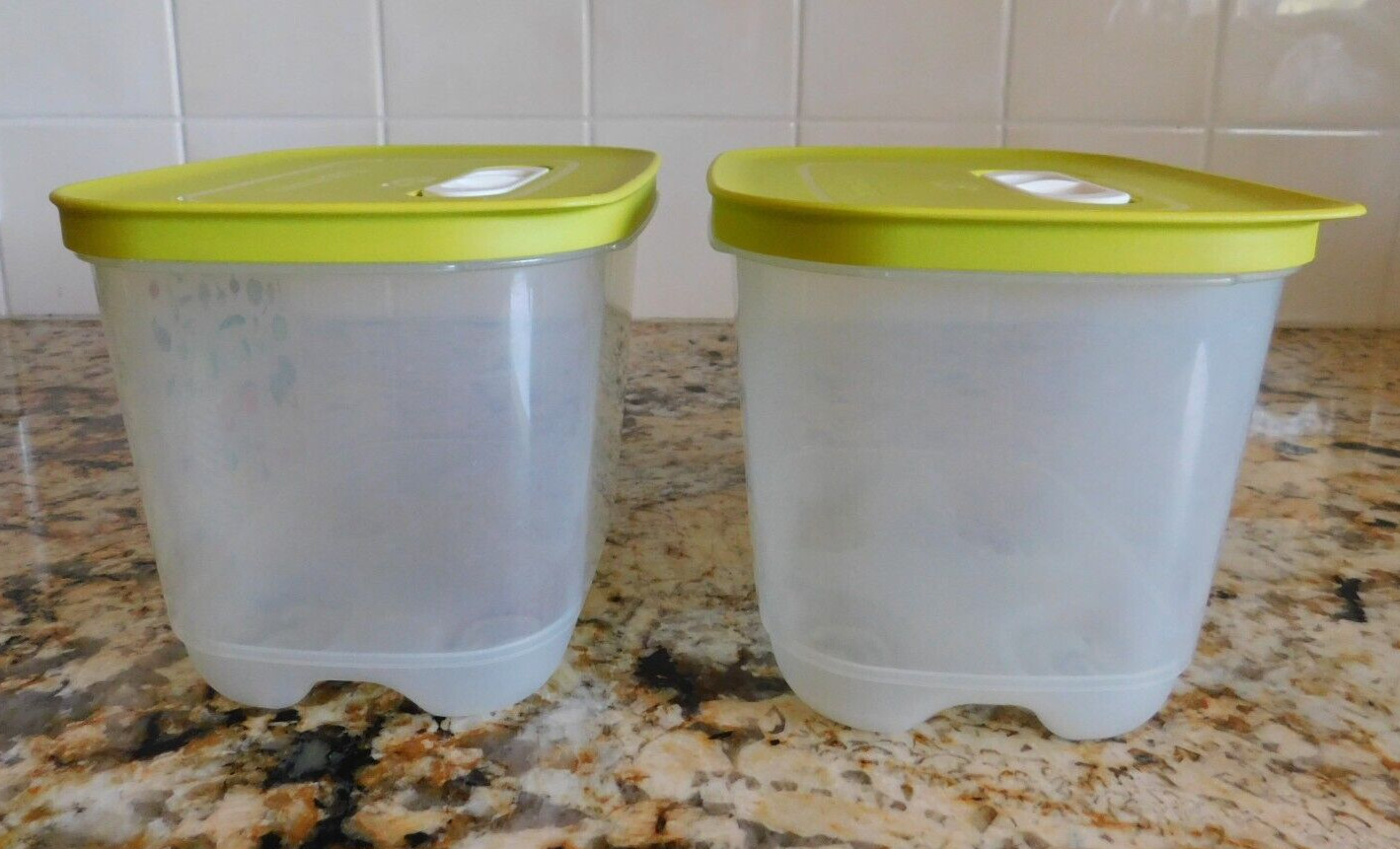 TUPPERWARE 2 Fridgesmart Small Deep 1-3/4 Qt Container Margarita Green 7286 7287