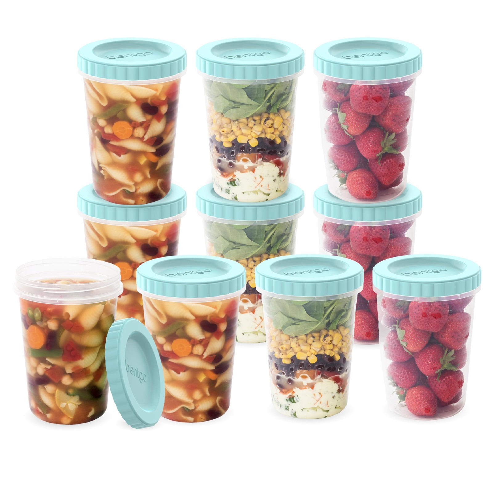 Bentgo Prep – 20 Piece 32 fl oz Leak-Proof Deli Containers with Lids, Food St…