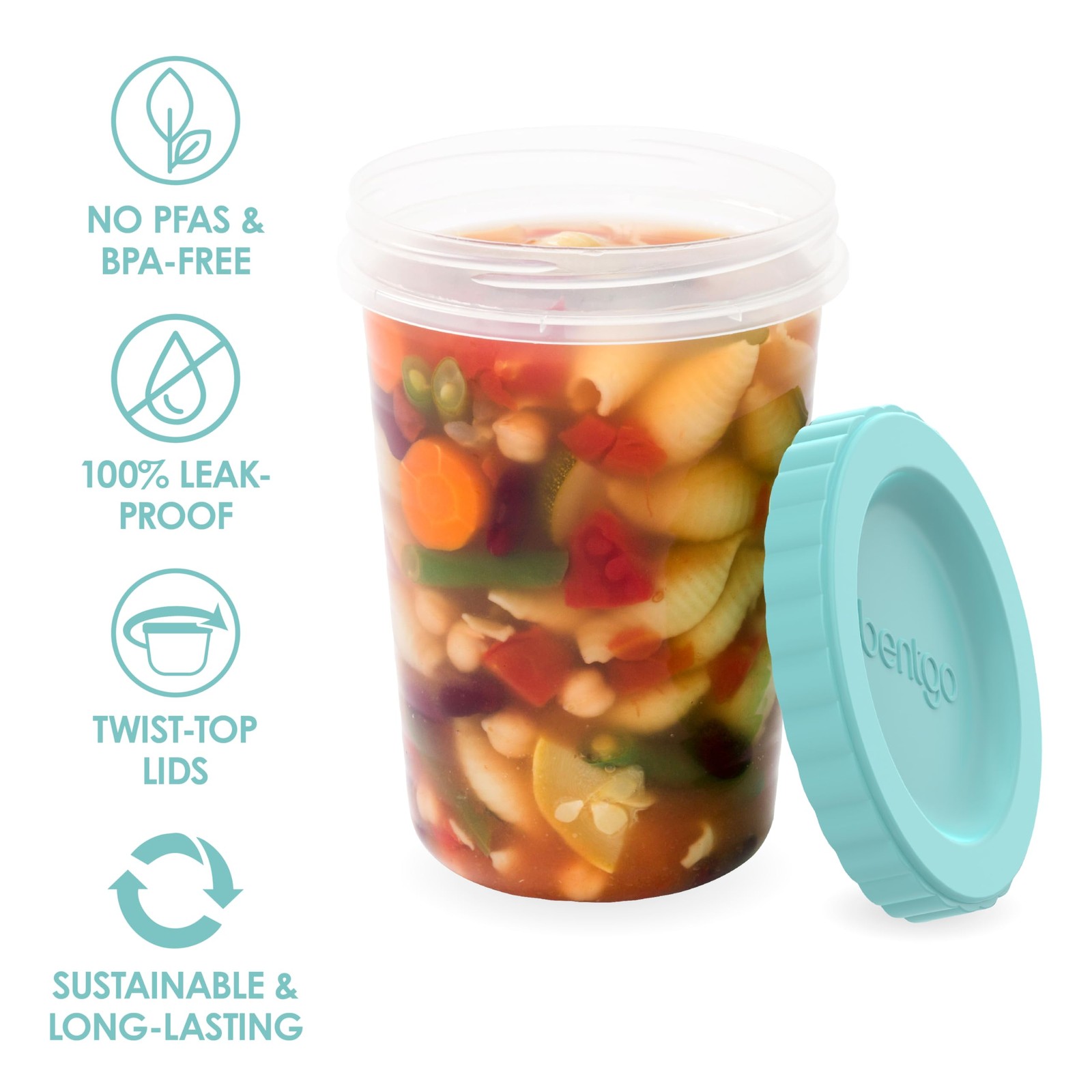 Bentgo Prep – 20 Piece 32 fl oz Leak-Proof Deli Containers with Lids, Food St…