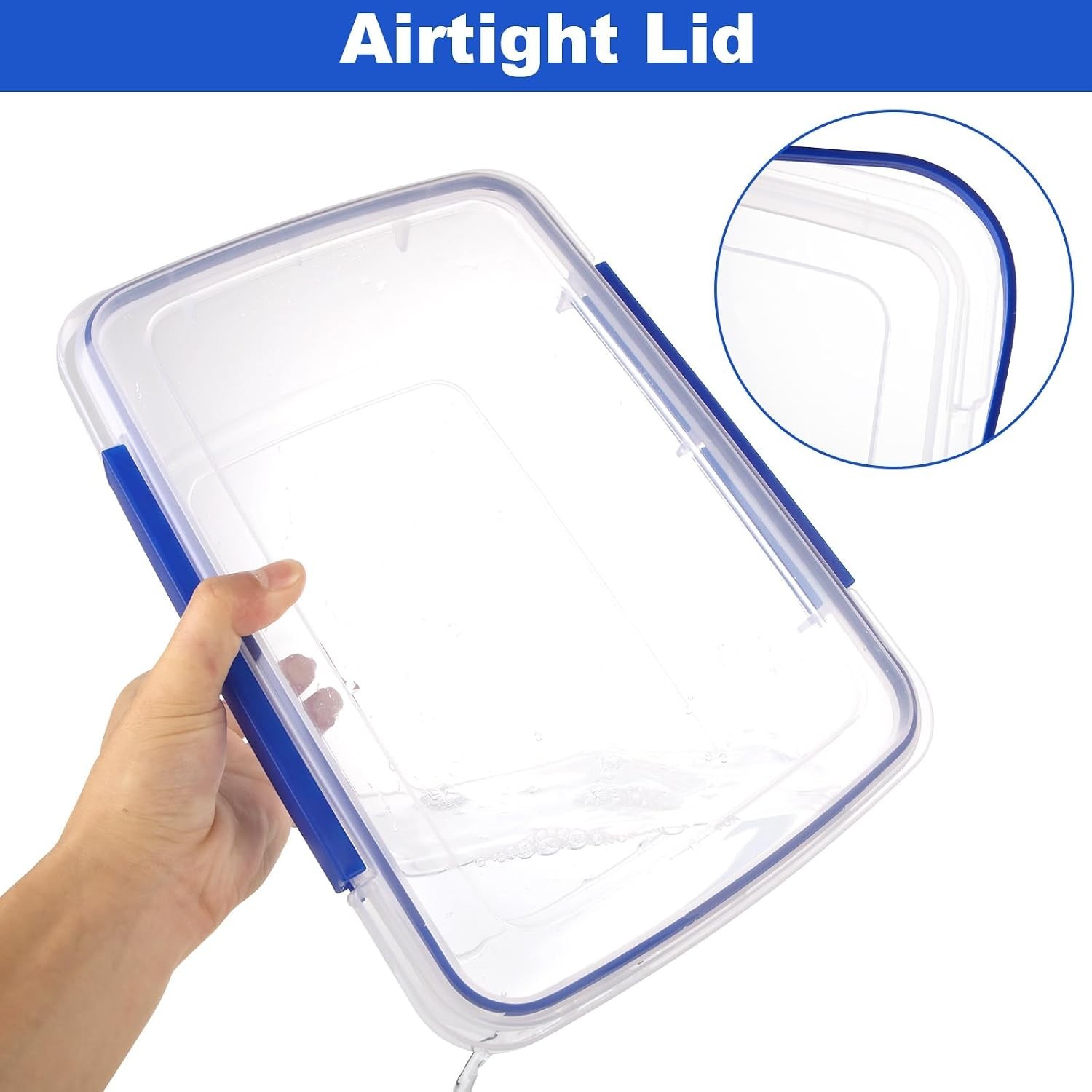 2 Pcs Large Food Storage Containers with Airtight Lid, 5.5L Reusable Meal Pre…
