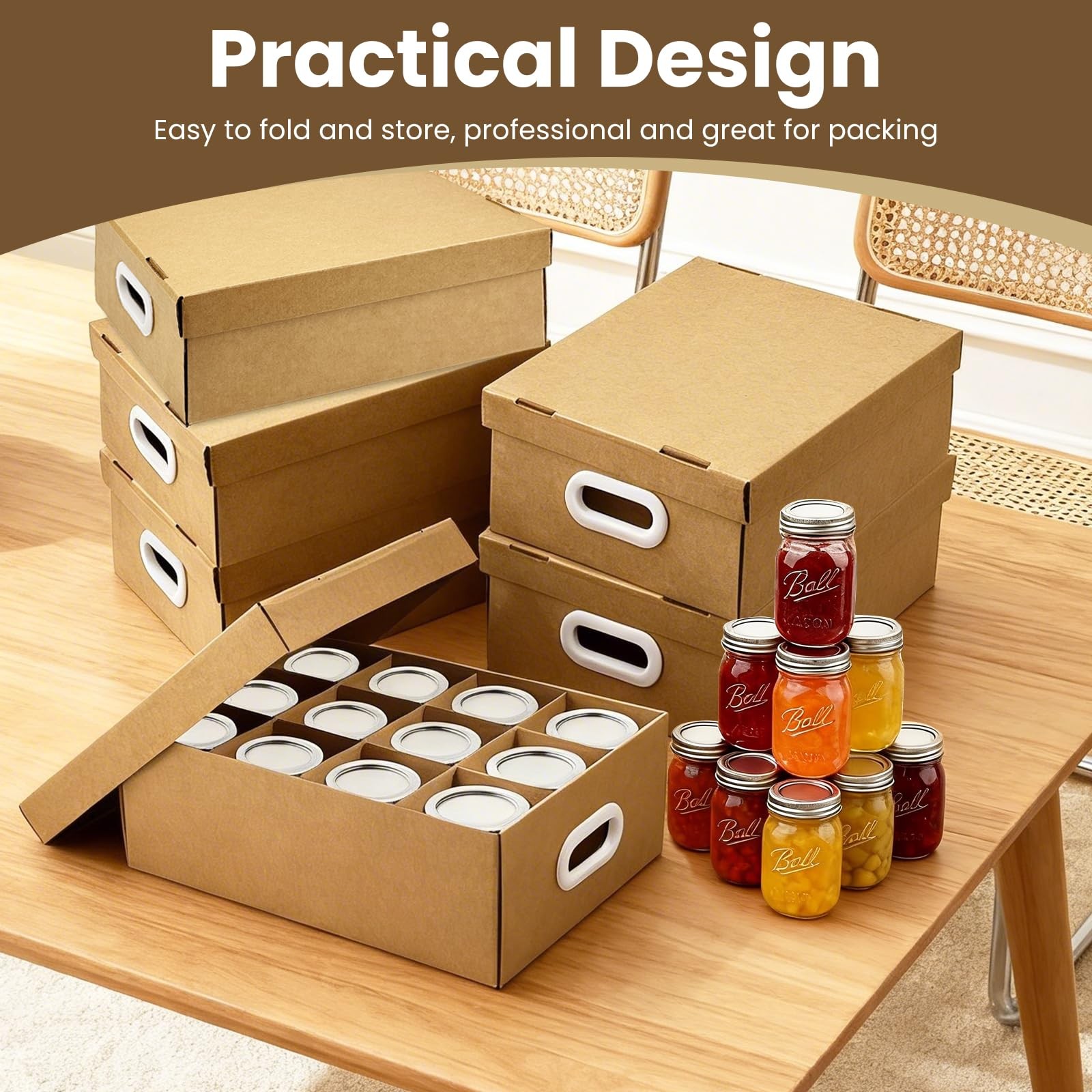 6 Pcs Canning Jar Storage Boxes, Cardboard Mason Jar Storage Box, 16 oz with …
