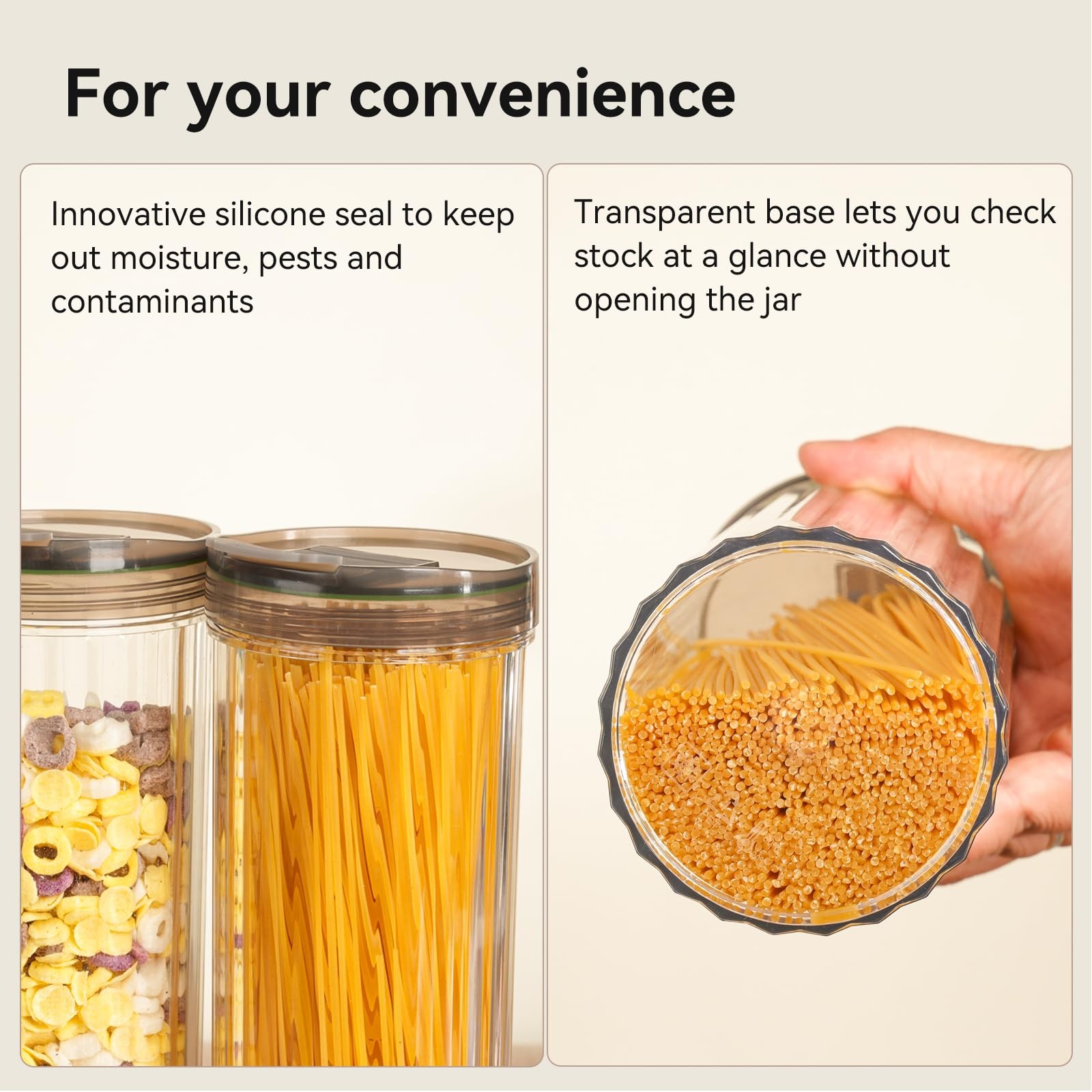 2 Pack Spaghetti Pasta Storage Container-48oz Clear Pasta Holder Airtight Spa…