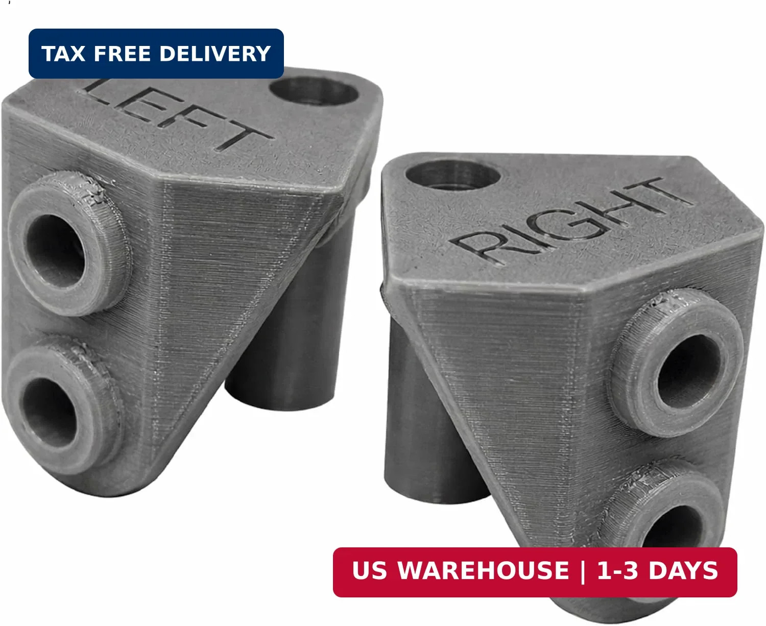 Left & Right Door Hinge Replacement Set for Rubbermaid 6 x 5 ft Slide-Lid Resin