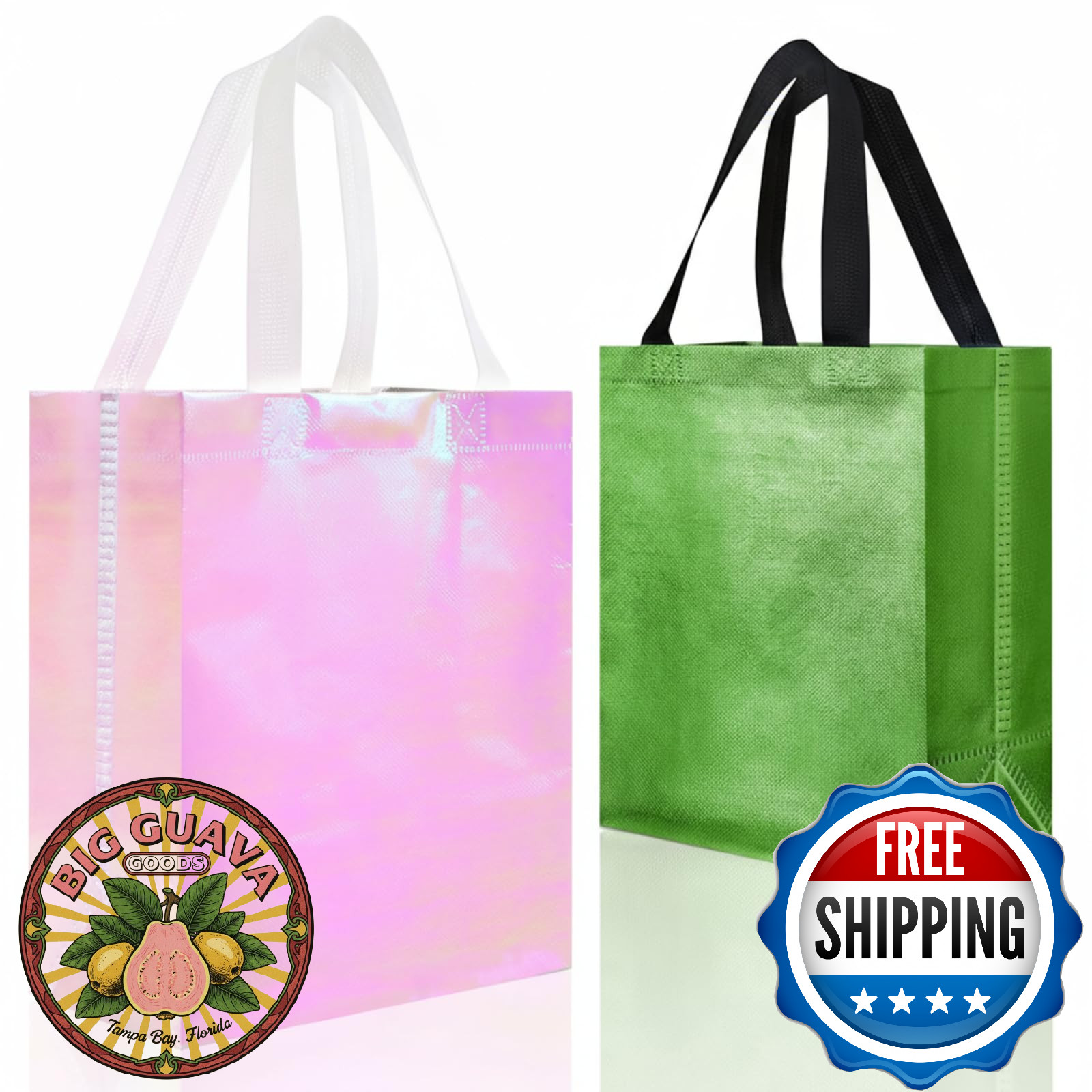 Eccliy 80-Piece Glossy Gift Bags Set Reusable Tote w/Handles Grocery Holiday Pin
