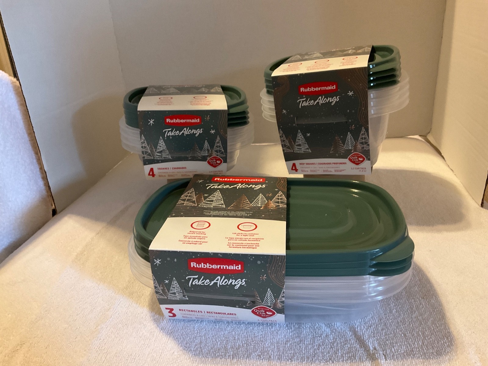 Rubbermaid Take Alongs Green FOUR 2.9 Cup THREE 4 Cup FOUR 5.2 Cup BRAND NEW