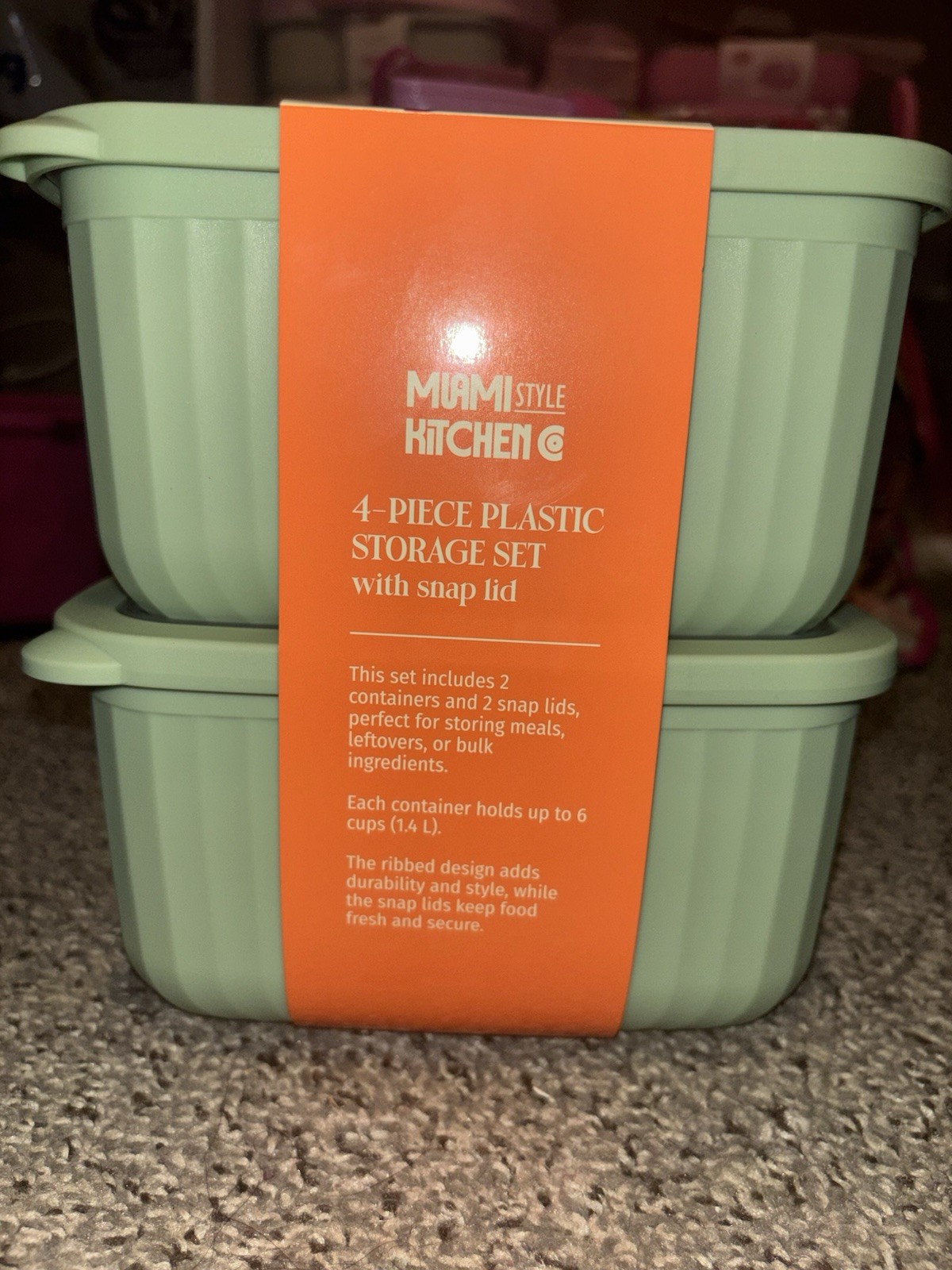 4 Piece Plastic Storage Set With Lid