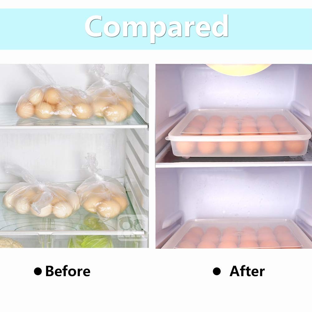 Deviled Egg Containers with Lid, (Set of 2), Plastic Deviled Egg Carrier Tray…
