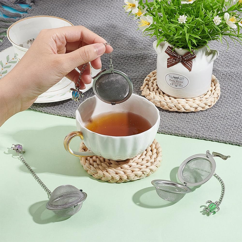 UNICRAFTALE 3 Sets Round Tea Infuser Loose Strainer multiple colors