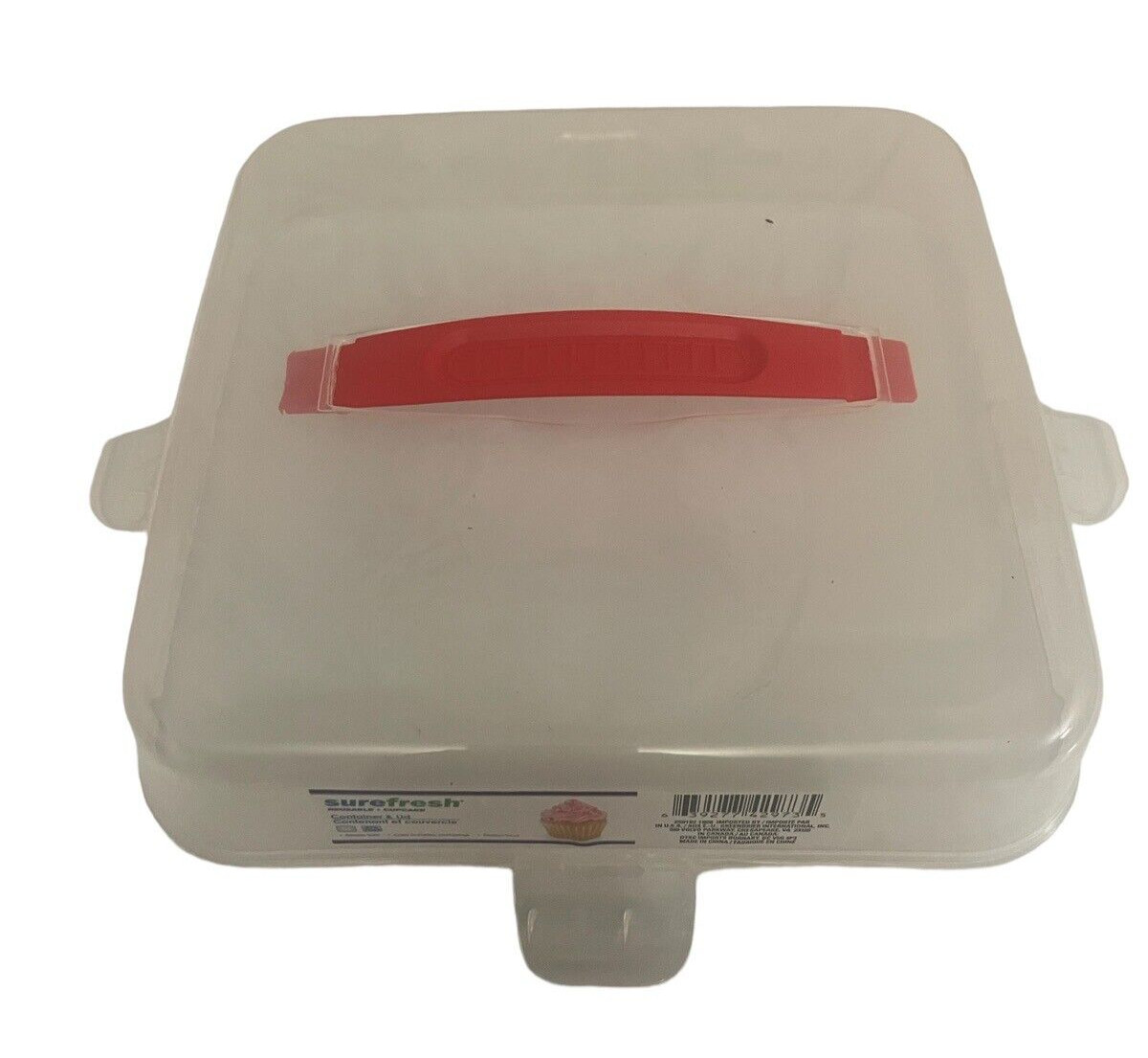 Sure Fresh Plastic Cupcake Carrier Holder w/ Snap Lid & Handle Holds 9 Cupcakes