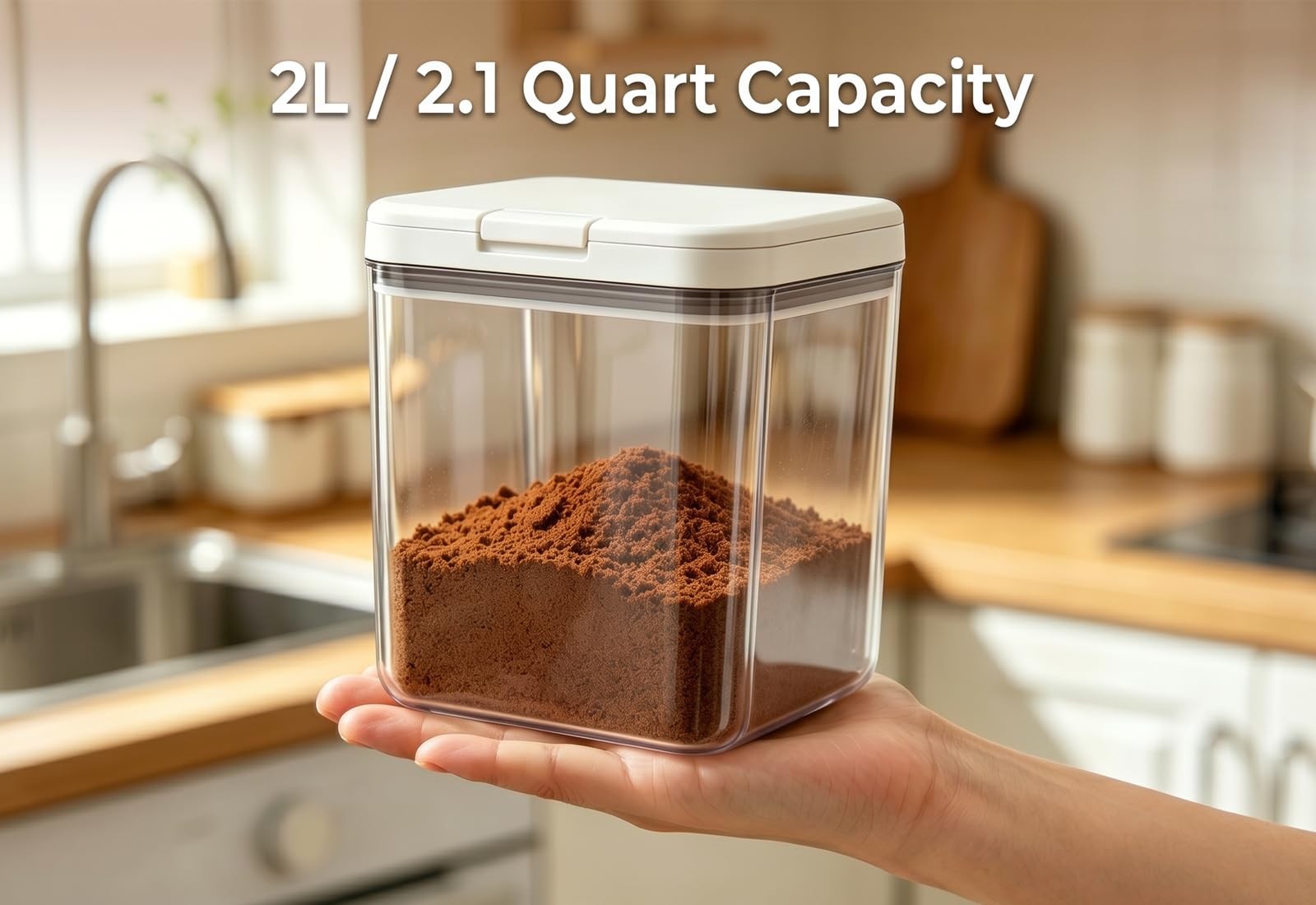Brown Sugar Keeper, 2.11qt Brown Sugar Container Airtight with Lid Spoon, Lar…