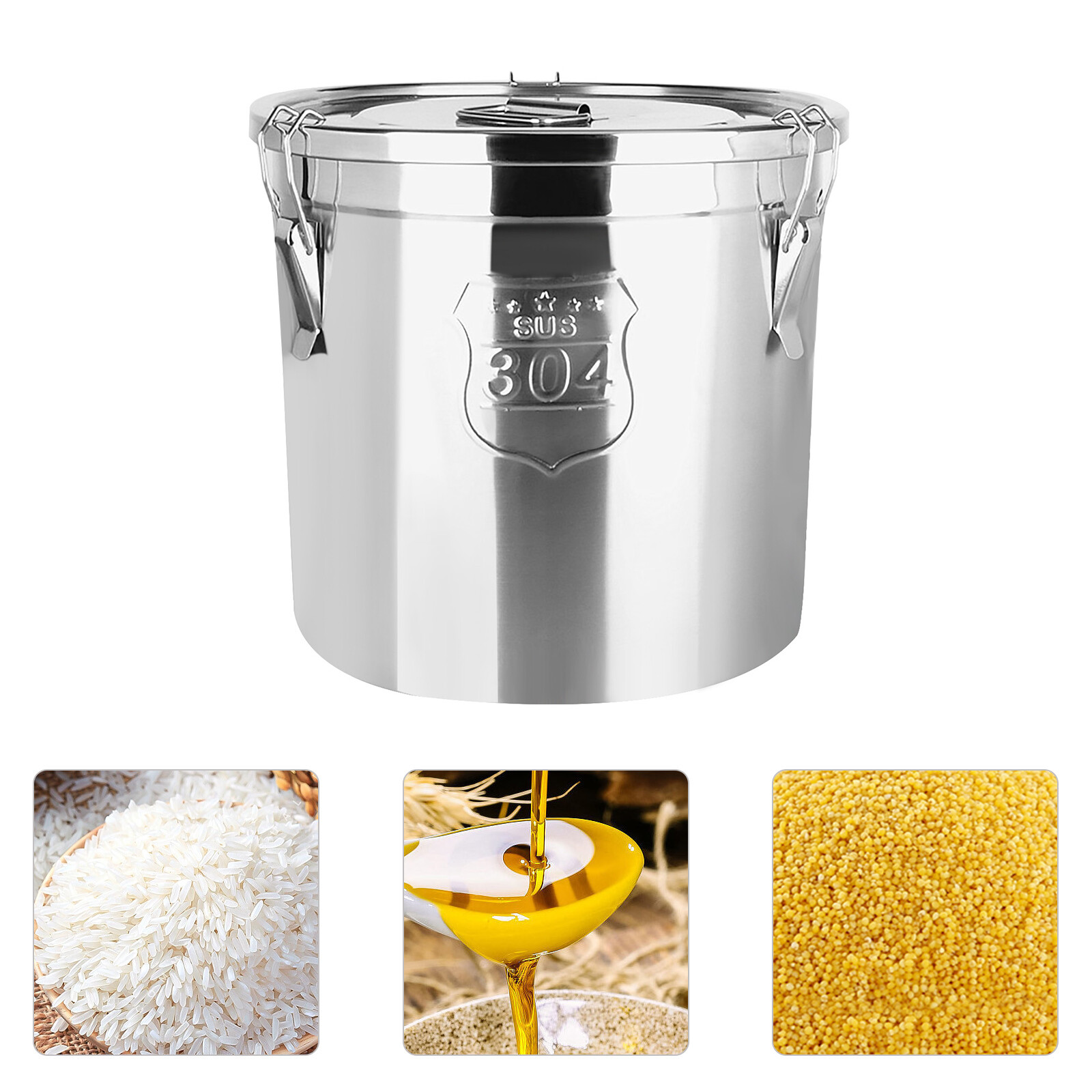 6 L Stainless Steel Airtight Canister, 1.3Gal Canisters Container with Lids HOT!