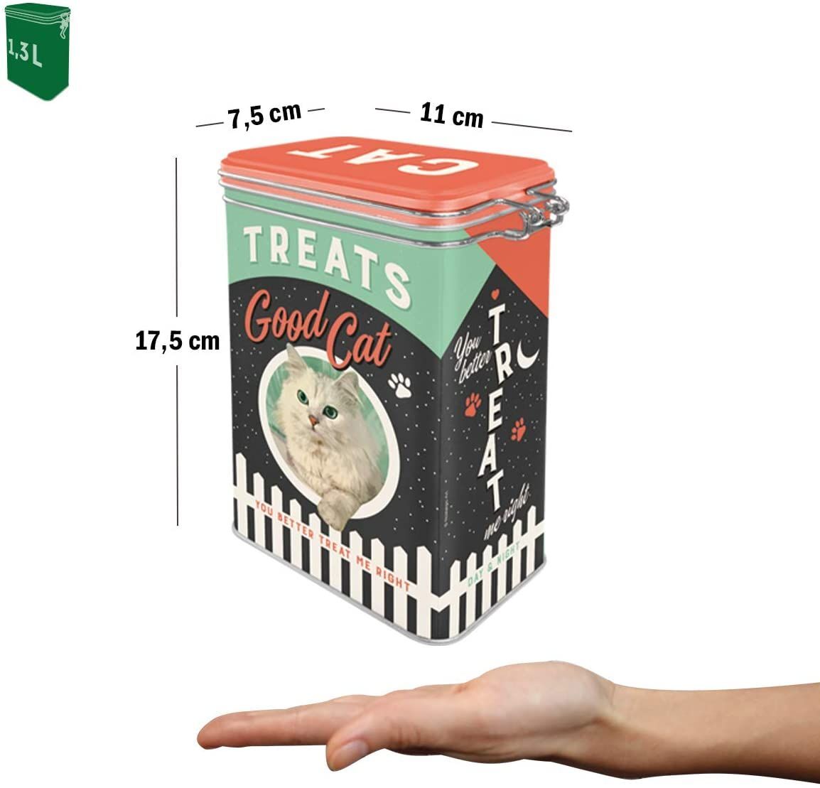 Nostalgic-Art – Metal Food Coffee Sugar Storage Tin Container Box – Good Cats