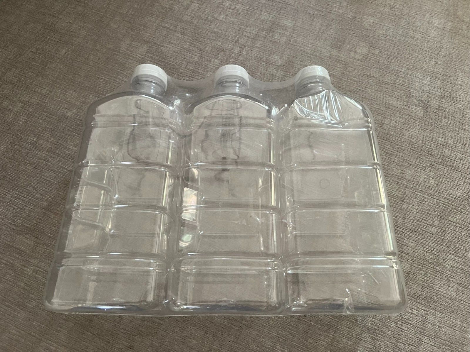 NEW / SEALED 3-Count Clear Food Grade 64 Oz Plastic Bottles with Caps BPA-Free