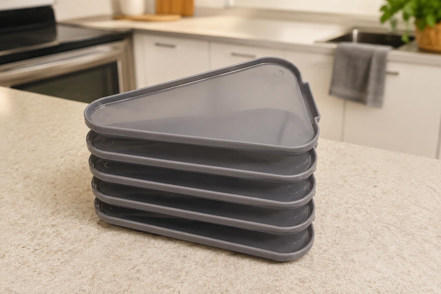 Reusable Pizza Storage Container with 5 Microwavable Serving Trays