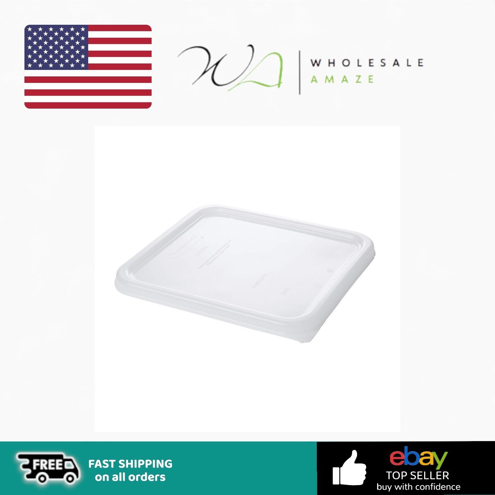 Rubbermaid Commercial Products Large Lid For 2/4/6/8 Qt. Plastic Space Saving